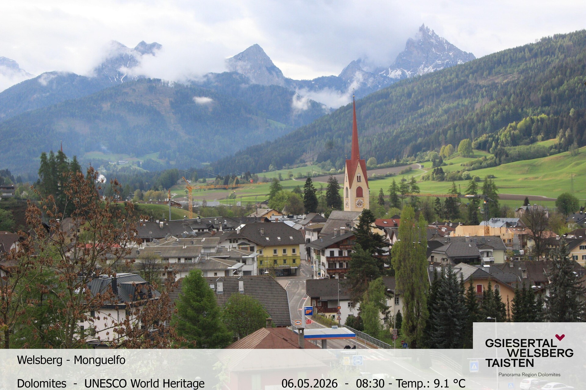 Archiv Foto Webcam Sicht auf Welsberg (Gsieser Tal, Südtirol)
