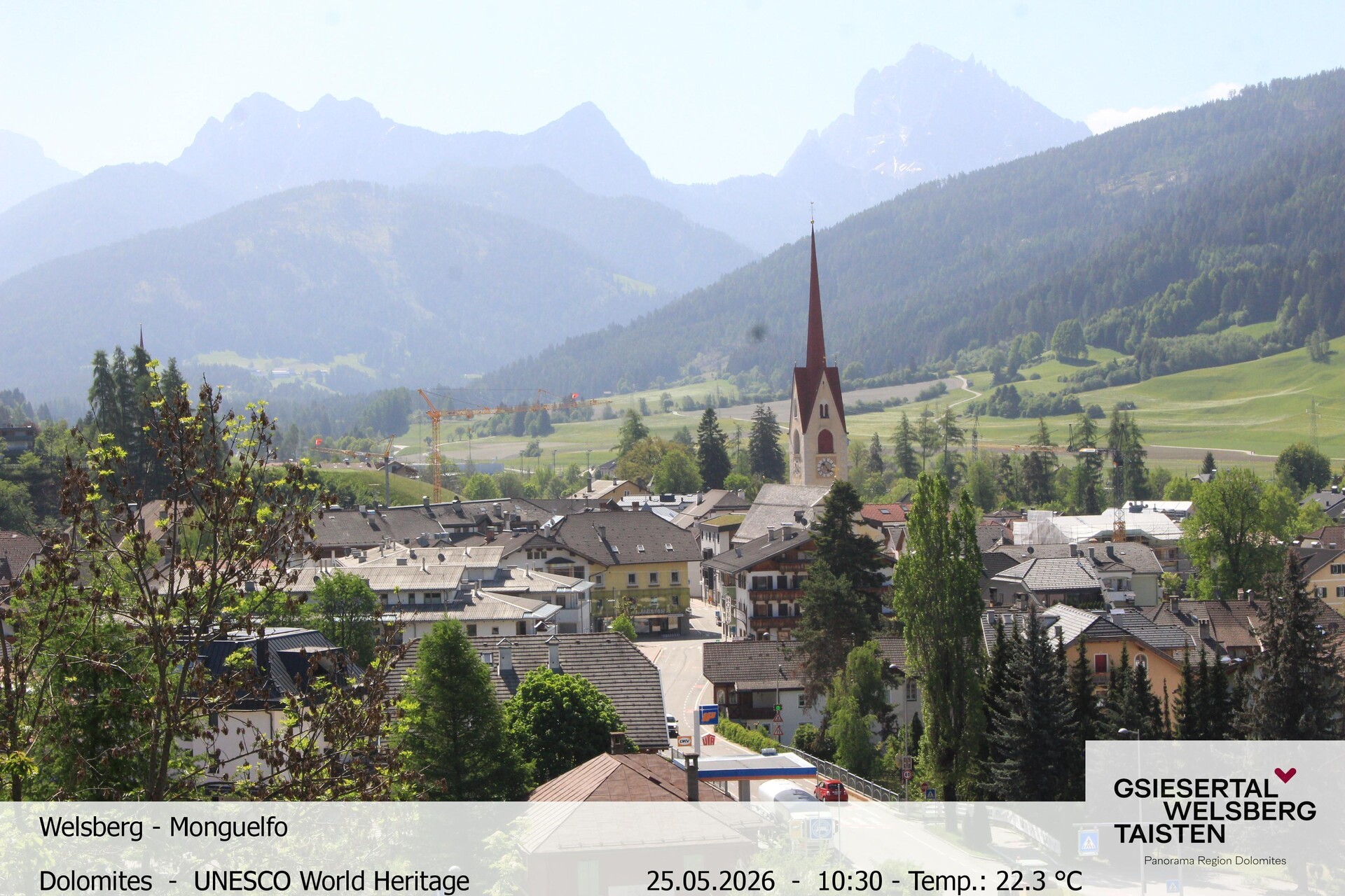 Archived image Webcam View towards Welsberg (Gsieser Valley, South Tyrol)