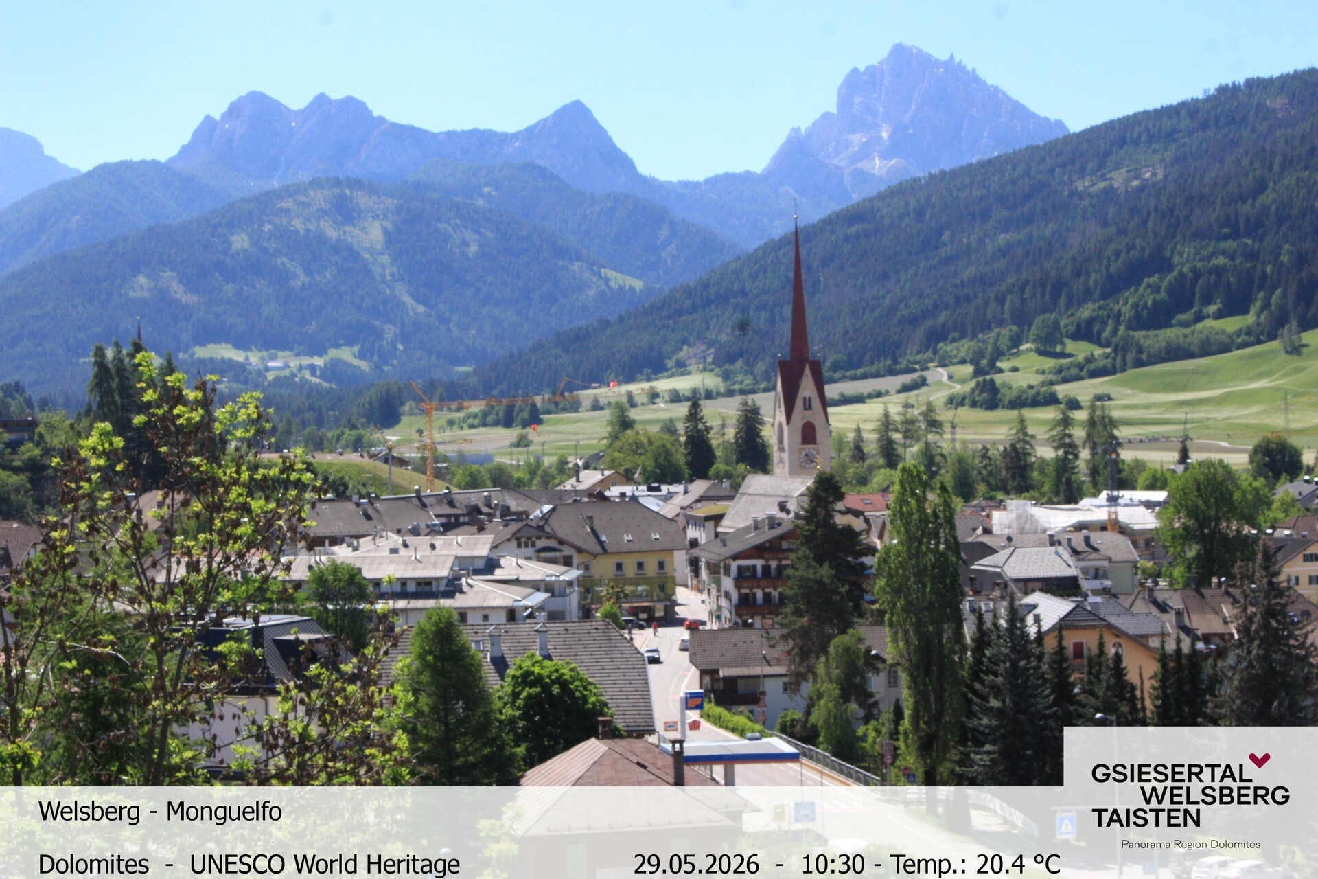 Archiv Foto Webcam Sicht auf Welsberg (Gsieser Tal, Südtirol)