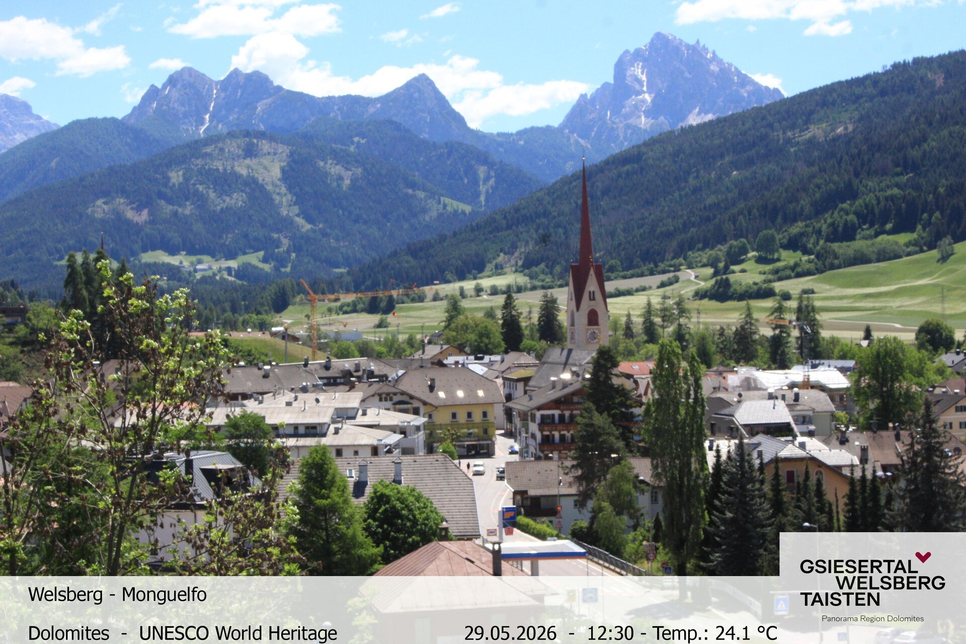 Archiv Foto Webcam Sicht auf Welsberg (Gsieser Tal, Südtirol)