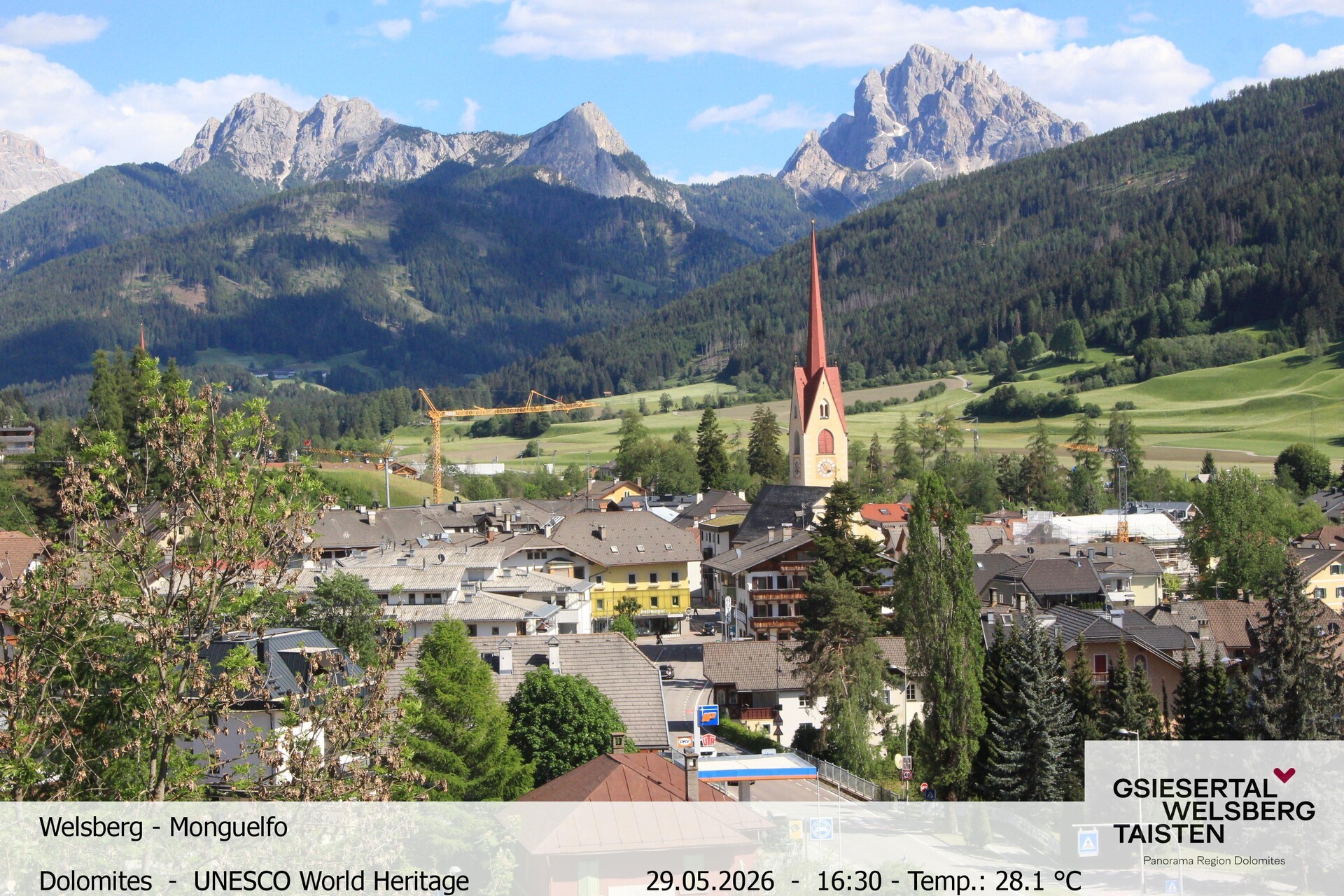 Archiv Foto Webcam Sicht auf Welsberg (Gsieser Tal, Südtirol)