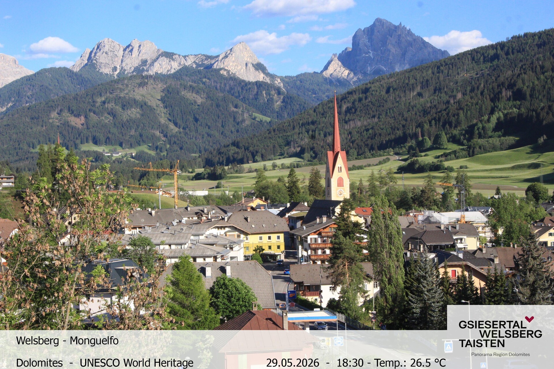 Archiv Foto Webcam Sicht auf Welsberg (Gsieser Tal, Südtirol)