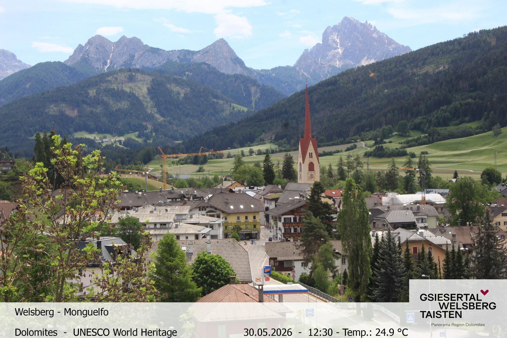 Archiv Foto Webcam Sicht auf Welsberg (Gsieser Tal, Südtirol)