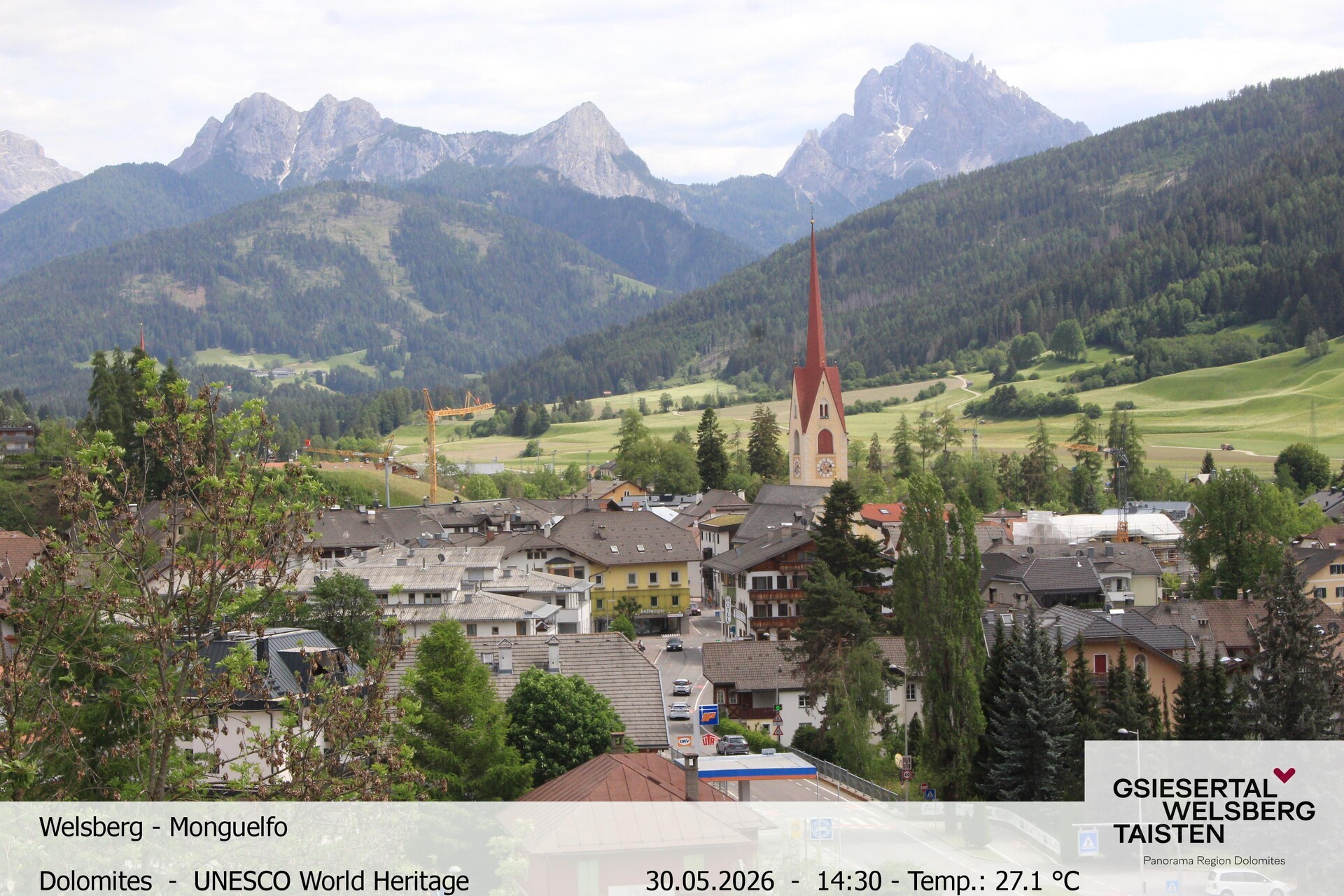Archiv Foto Webcam Sicht auf Welsberg (Gsieser Tal, Südtirol)