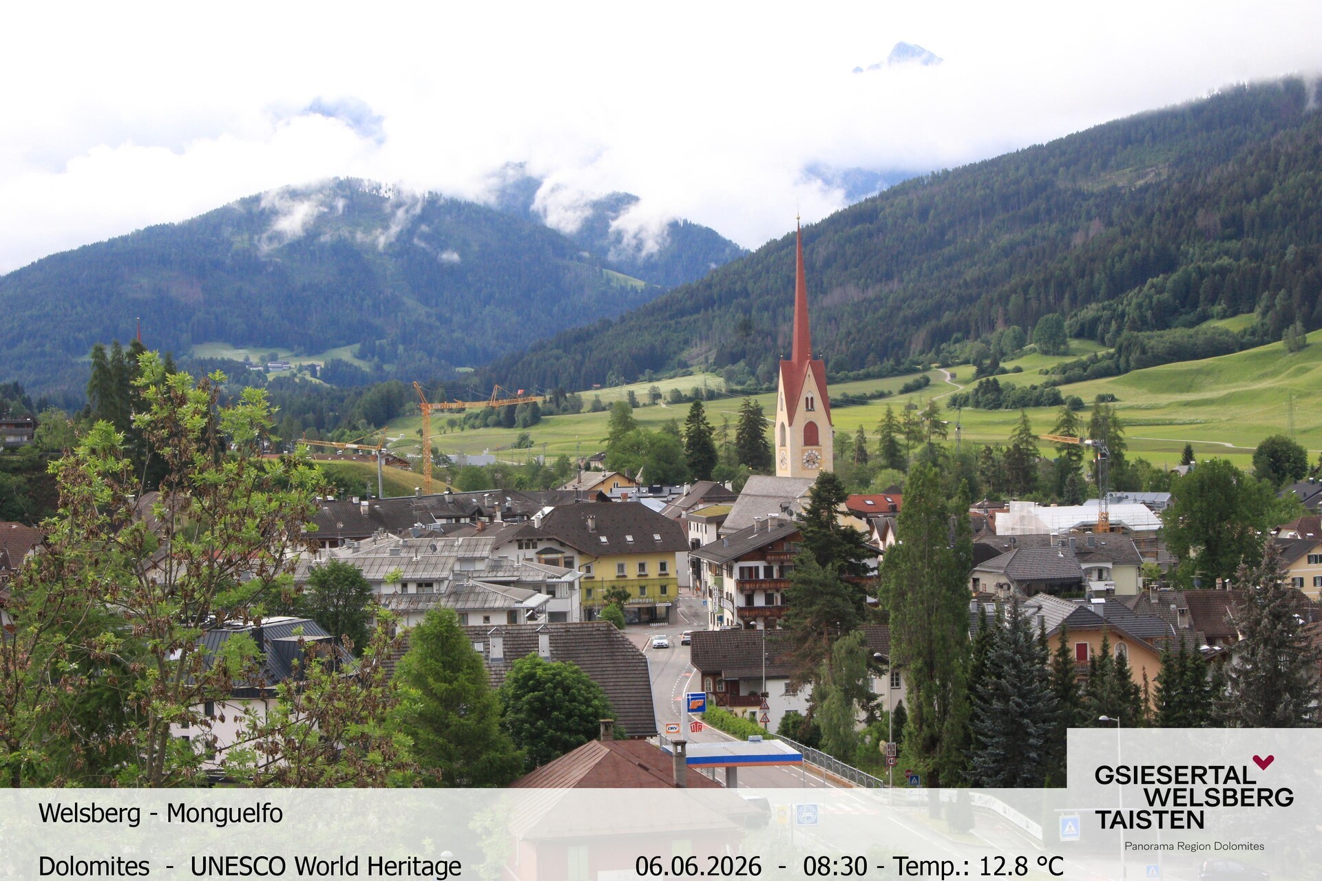 Archiv Foto Webcam Sicht auf Welsberg (Gsieser Tal, Südtirol)
