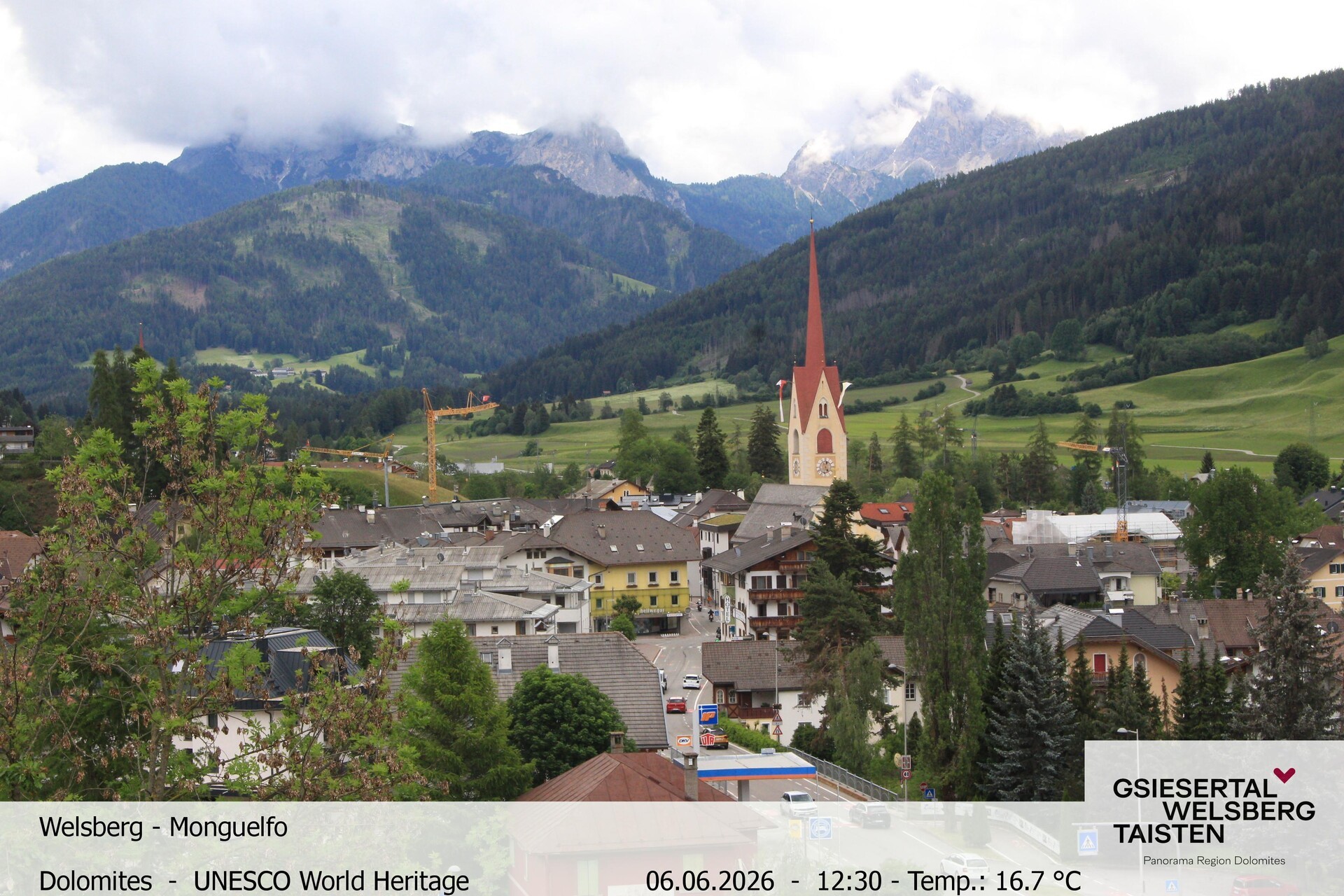 Archiv Foto Webcam Sicht auf Welsberg (Gsieser Tal, Südtirol)