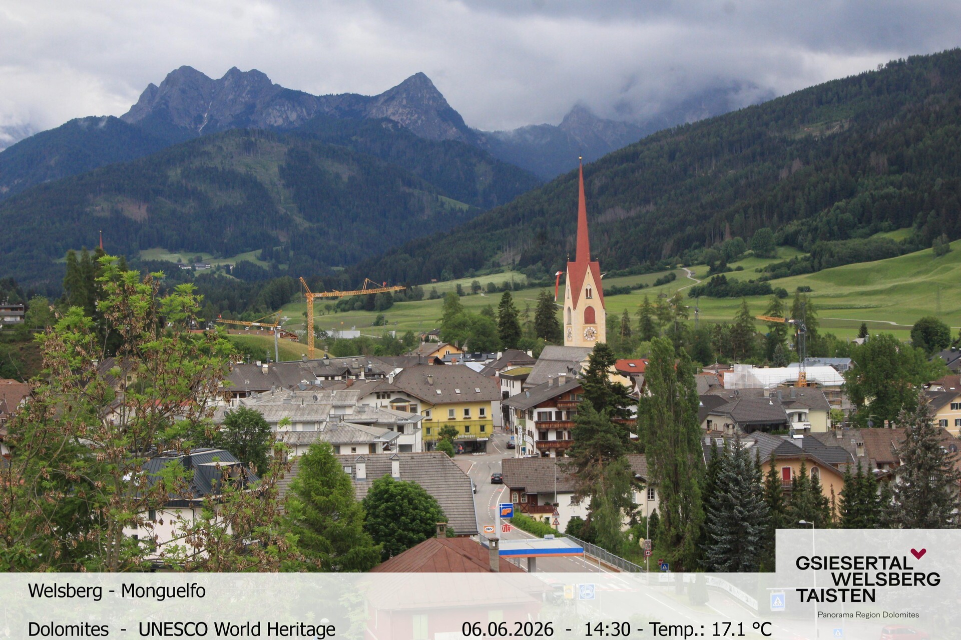 Archiv Foto Webcam Sicht auf Welsberg (Gsieser Tal, Südtirol)