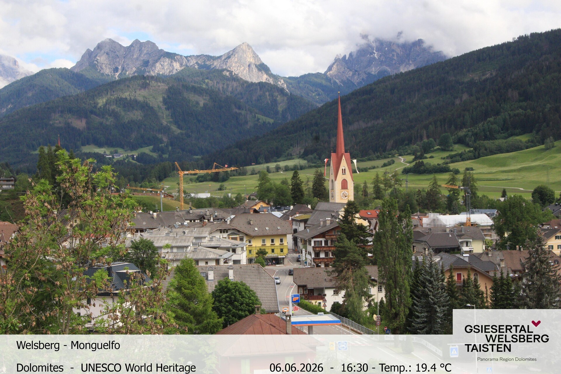 Archiv Foto Webcam Sicht auf Welsberg (Gsieser Tal, Südtirol)