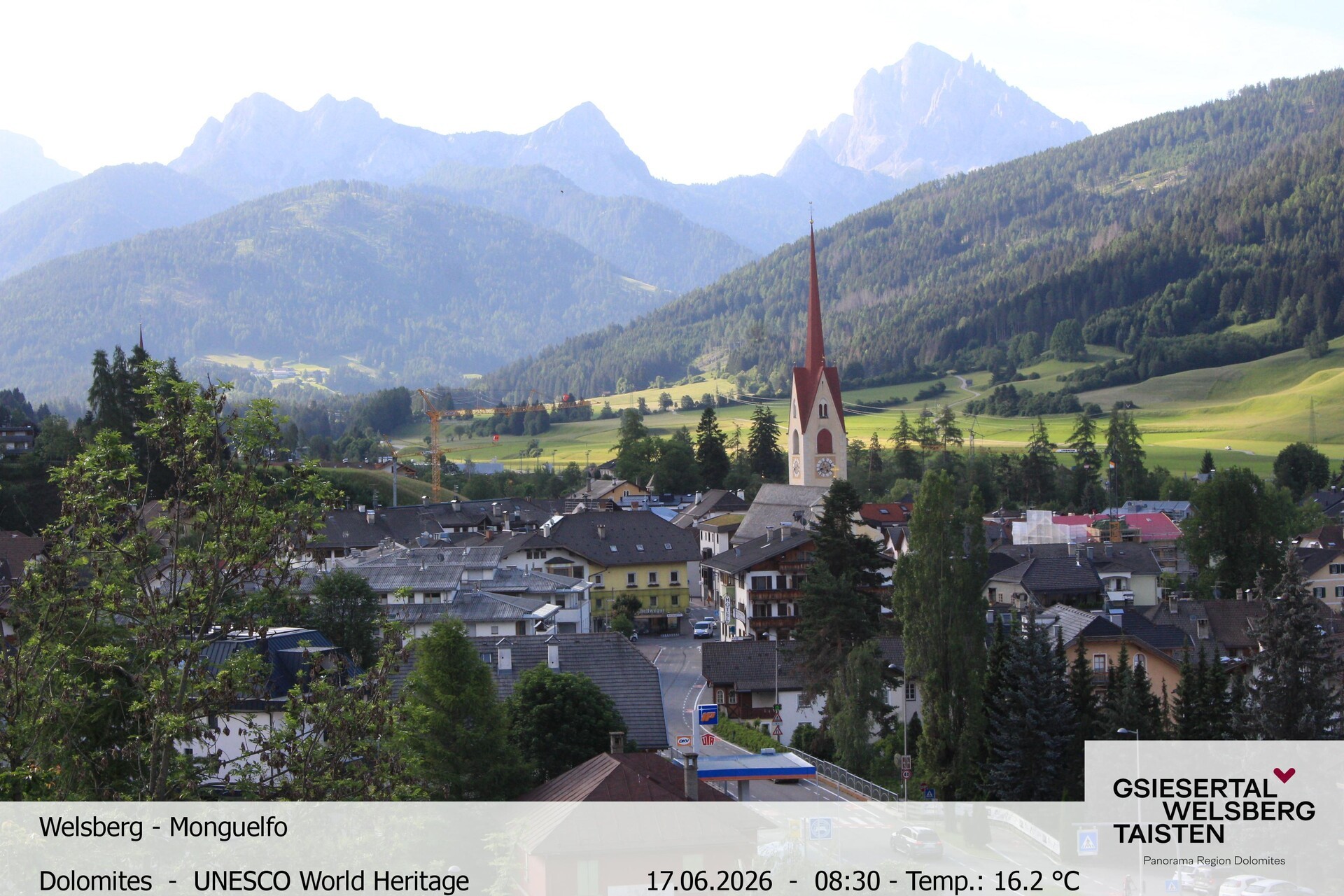 Archiv Foto Webcam Sicht auf Welsberg (Gsieser Tal, Südtirol)