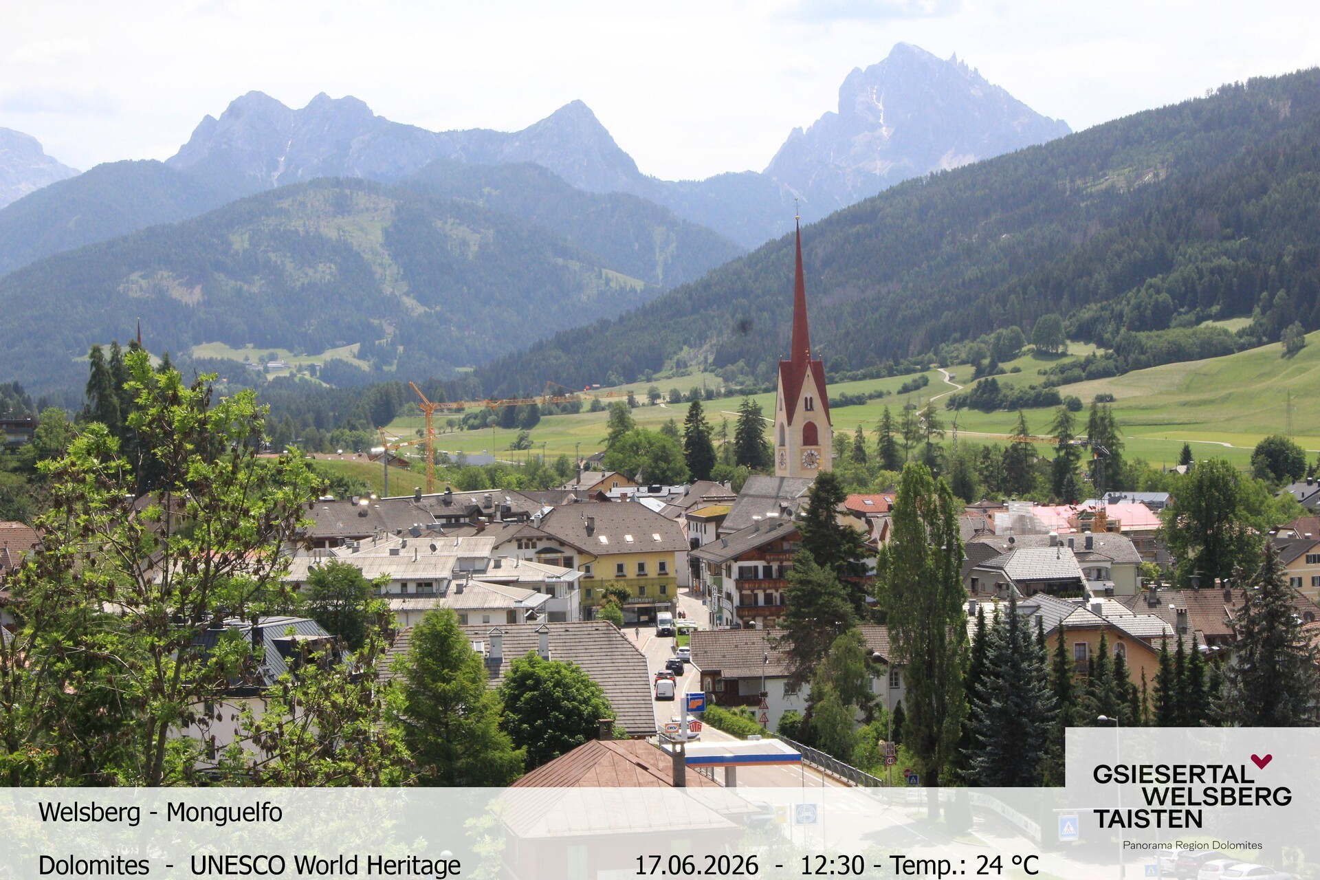 Archiv Foto Webcam Sicht auf Welsberg (Gsieser Tal, Südtirol)