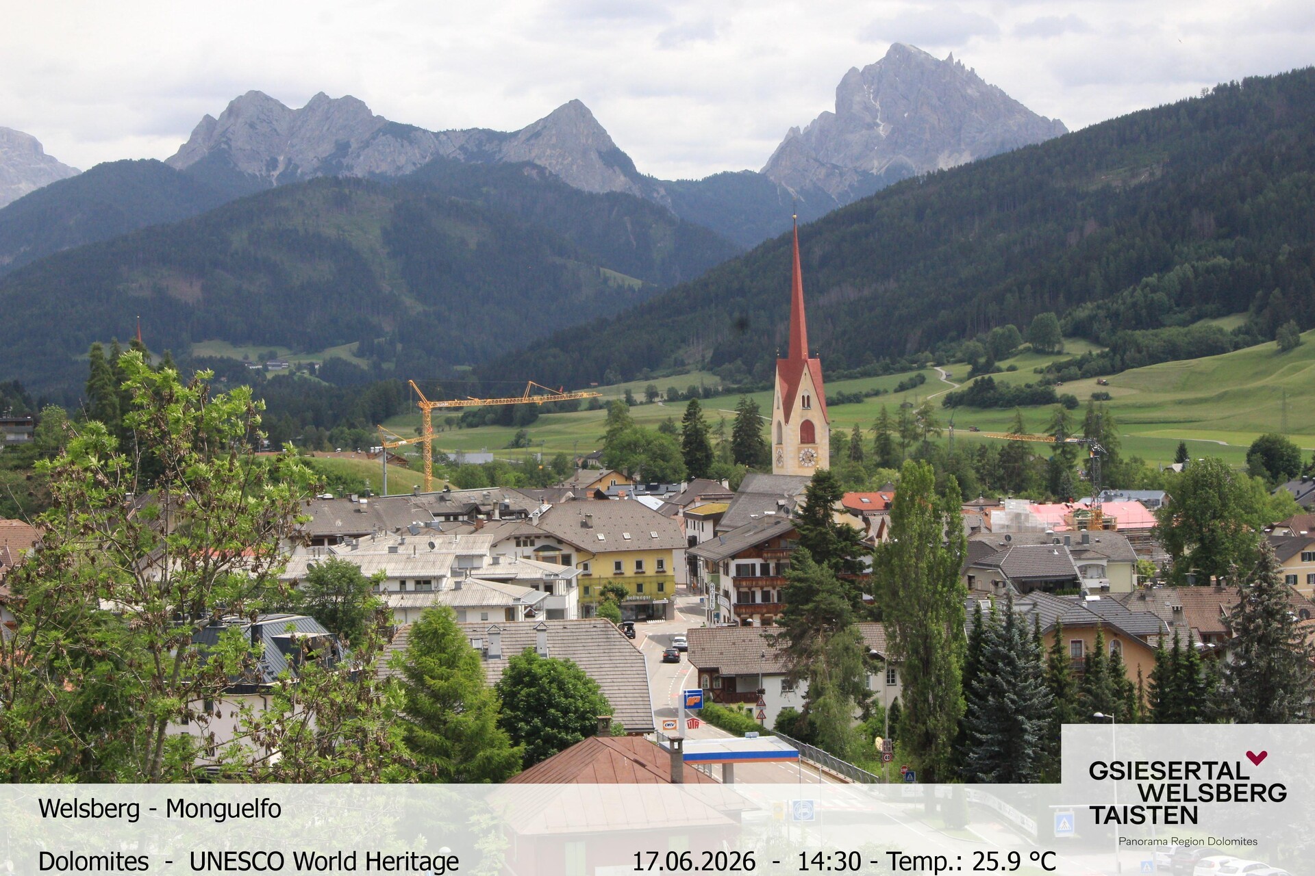 Archiv Foto Webcam Sicht auf Welsberg (Gsieser Tal, Südtirol)