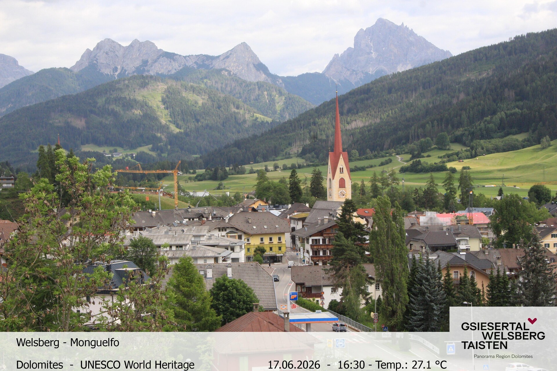 Archiv Foto Webcam Sicht auf Welsberg (Gsieser Tal, Südtirol)