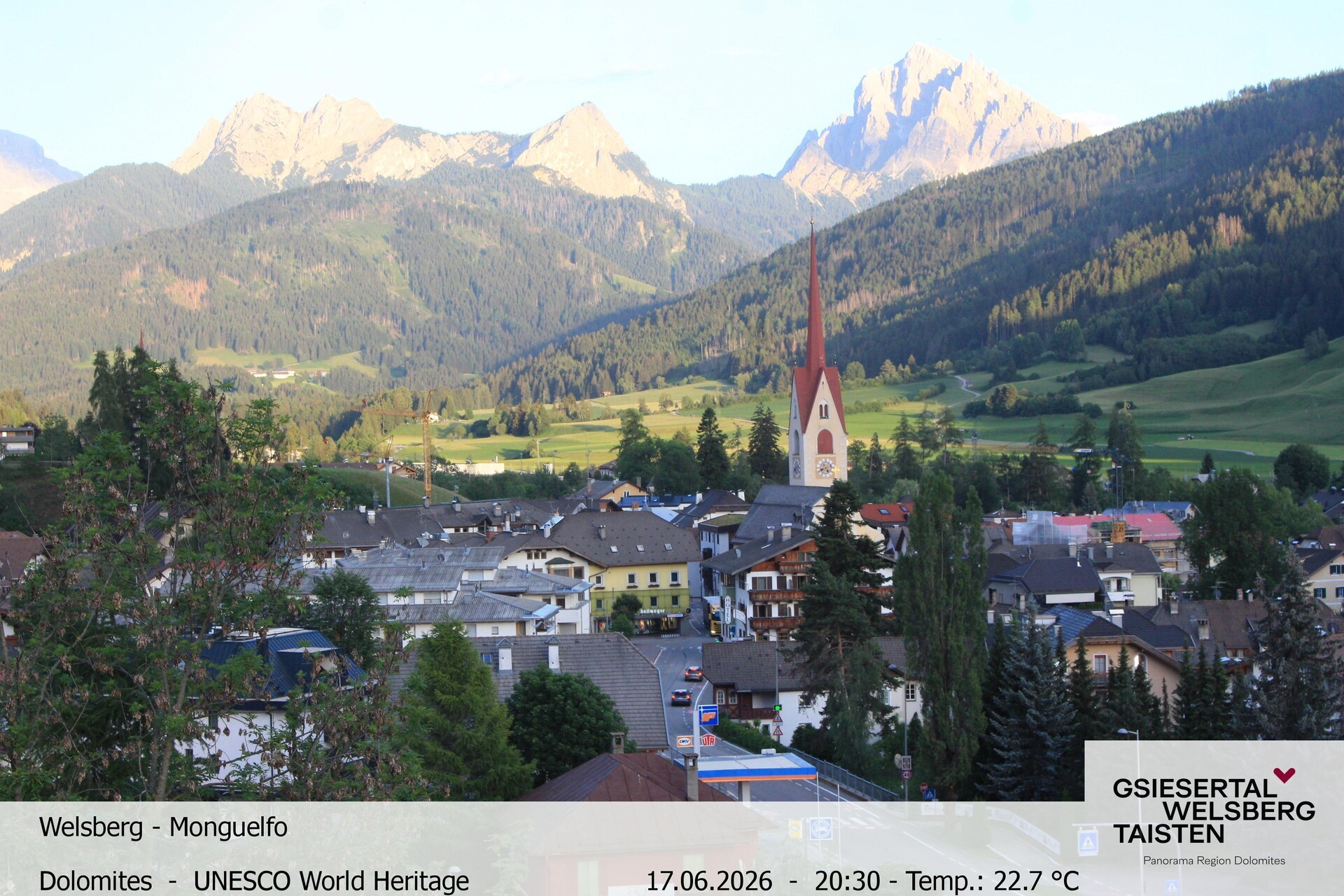 Archiv Foto Webcam Sicht auf Welsberg (Gsieser Tal, Südtirol)
