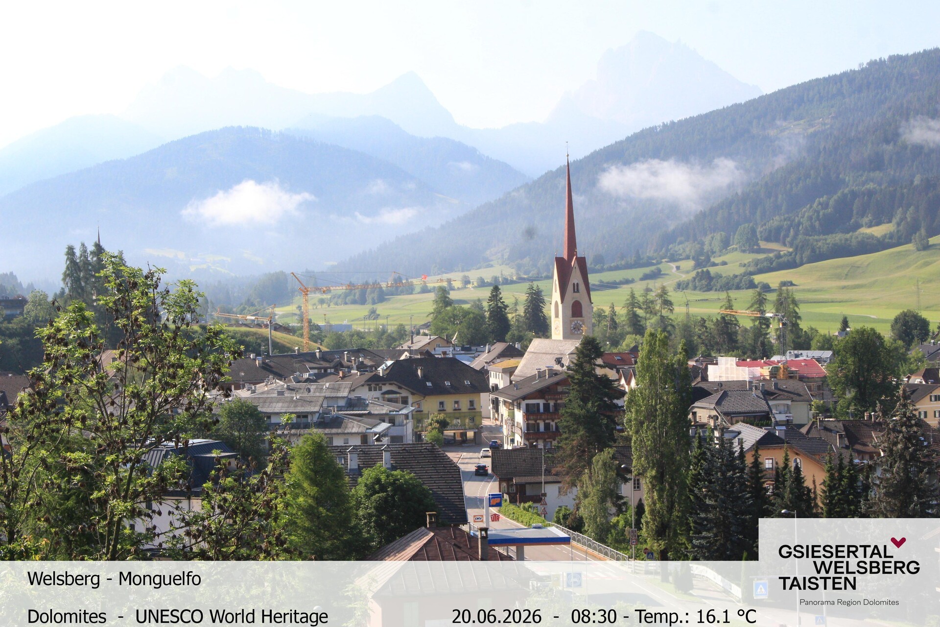 Archiv Foto Webcam Sicht auf Welsberg (Gsieser Tal, Südtirol)
