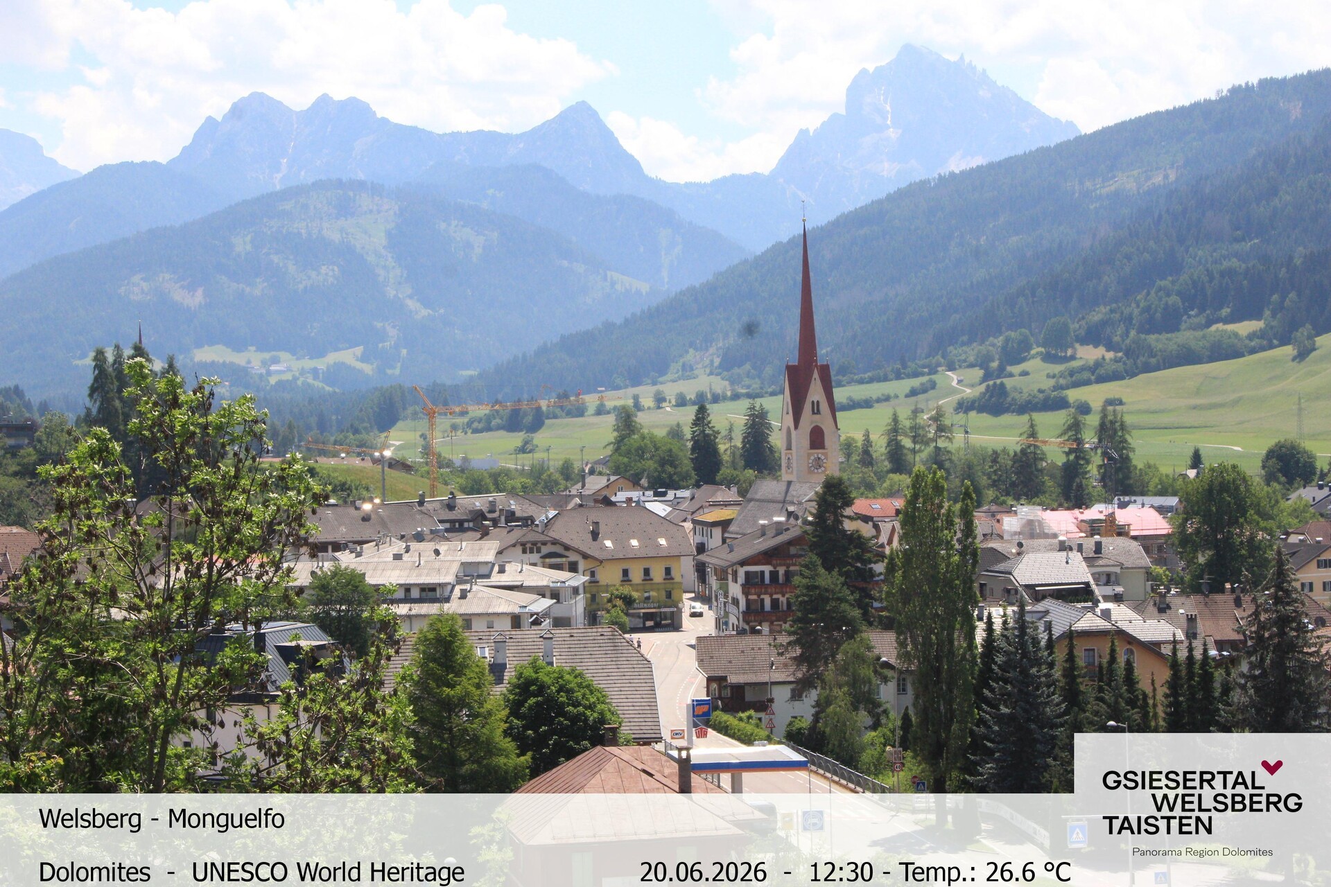 Archiv Foto Webcam Sicht auf Welsberg (Gsieser Tal, Südtirol)