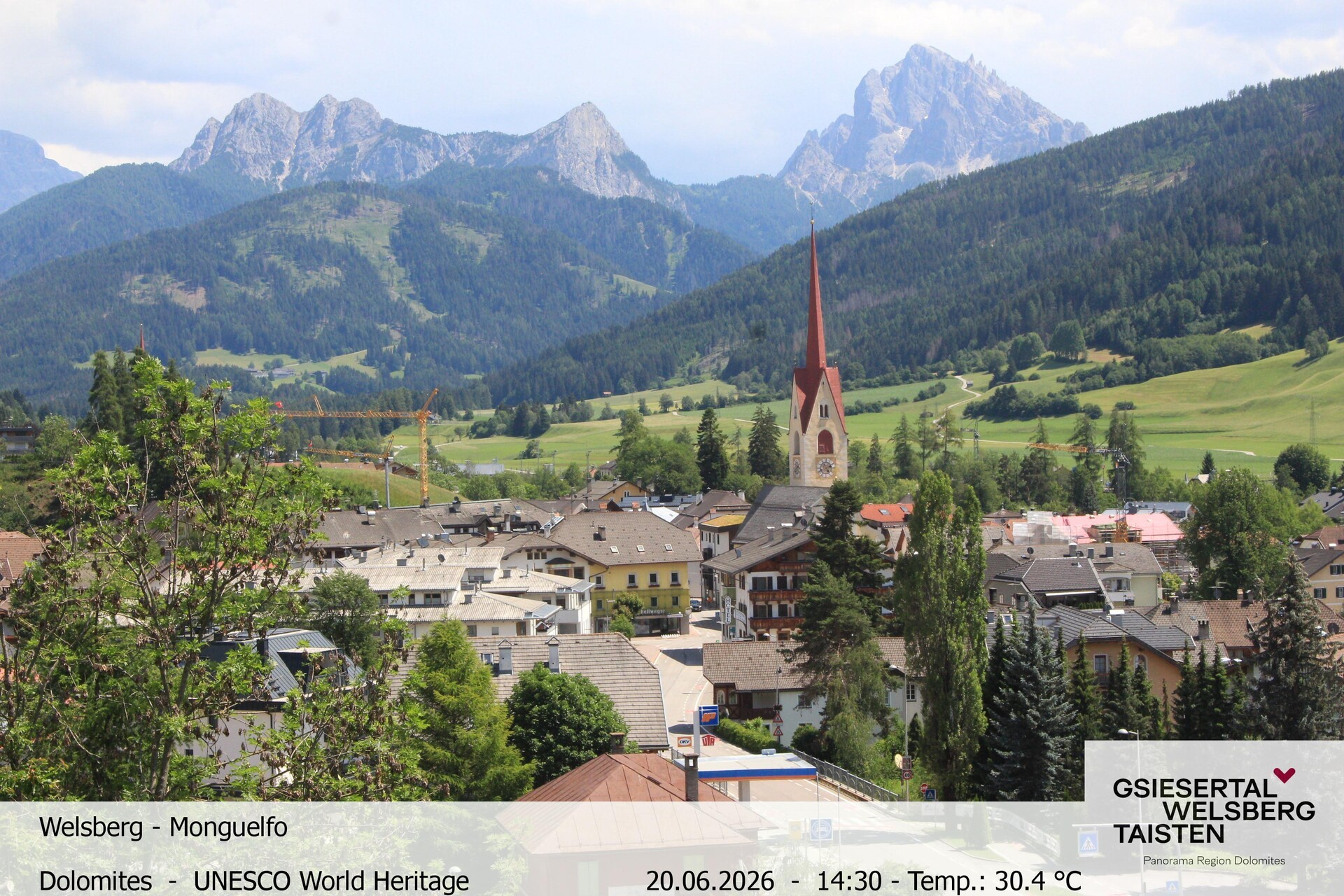 Archiv Foto Webcam Sicht auf Welsberg (Gsieser Tal, Südtirol)