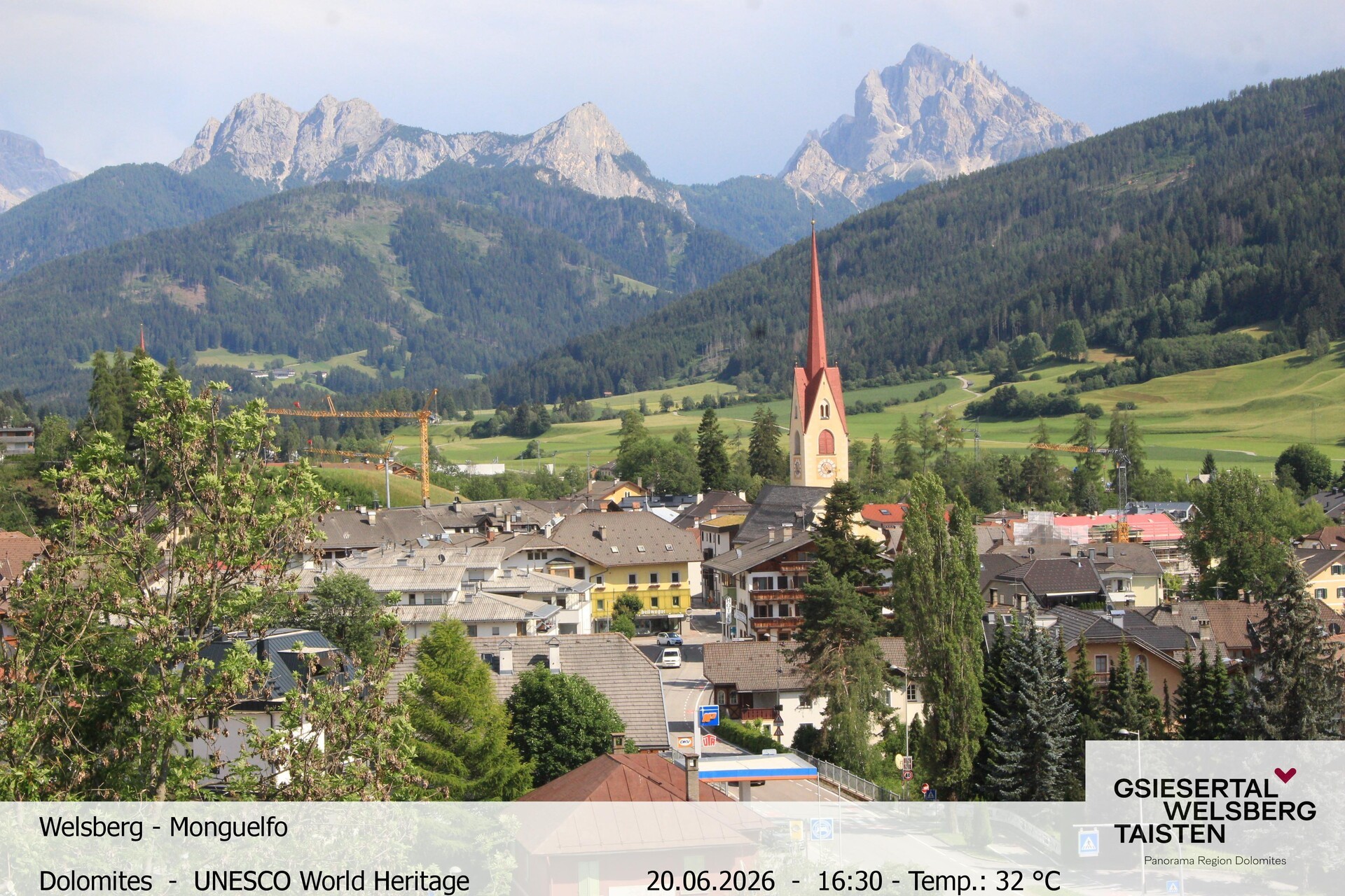 Archiv Foto Webcam Sicht auf Welsberg (Gsieser Tal, Südtirol)