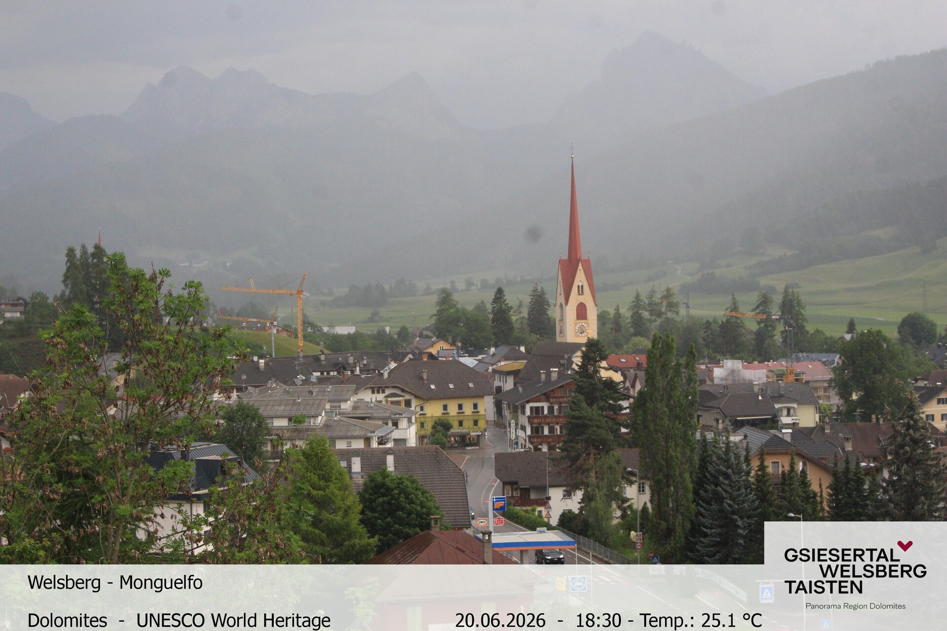 Archiv Foto Webcam Sicht auf Welsberg (Gsieser Tal, Südtirol)