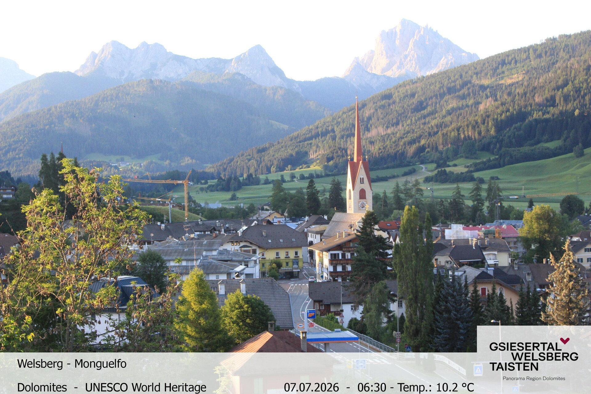 Archiv Foto Webcam Sicht auf Welsberg (Gsieser Tal, Südtirol)