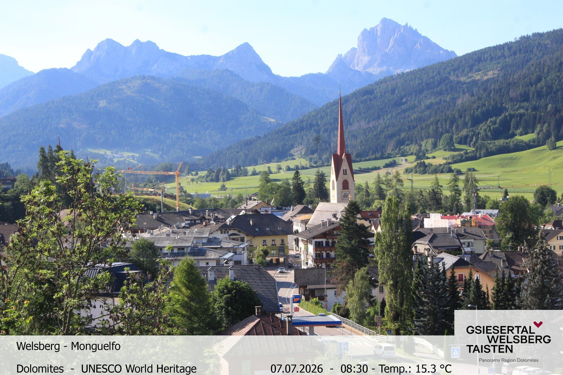 Archiv Foto Webcam Sicht auf Welsberg (Gsieser Tal, Südtirol)