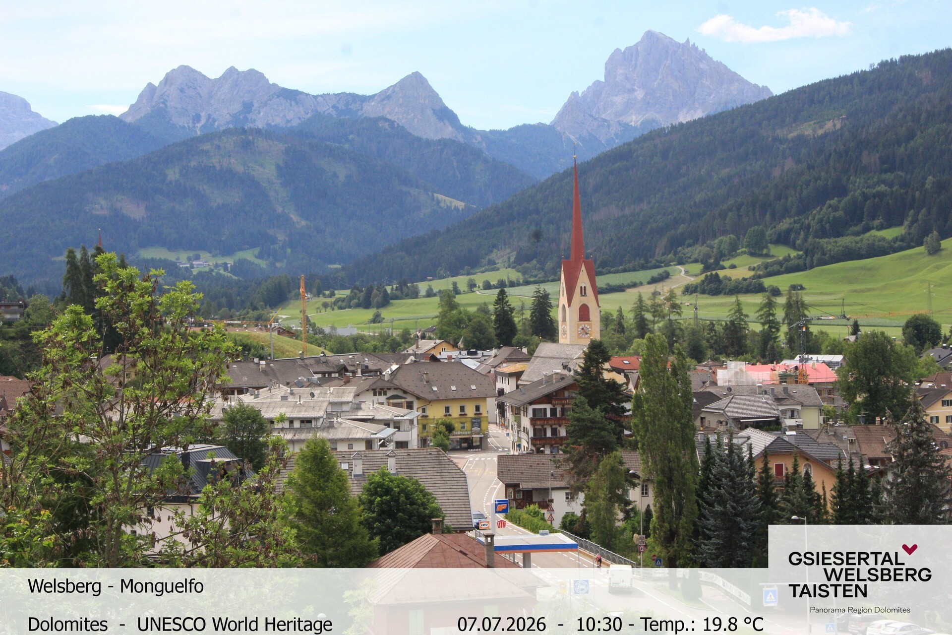 Archiv Foto Webcam Sicht auf Welsberg (Gsieser Tal, Südtirol)