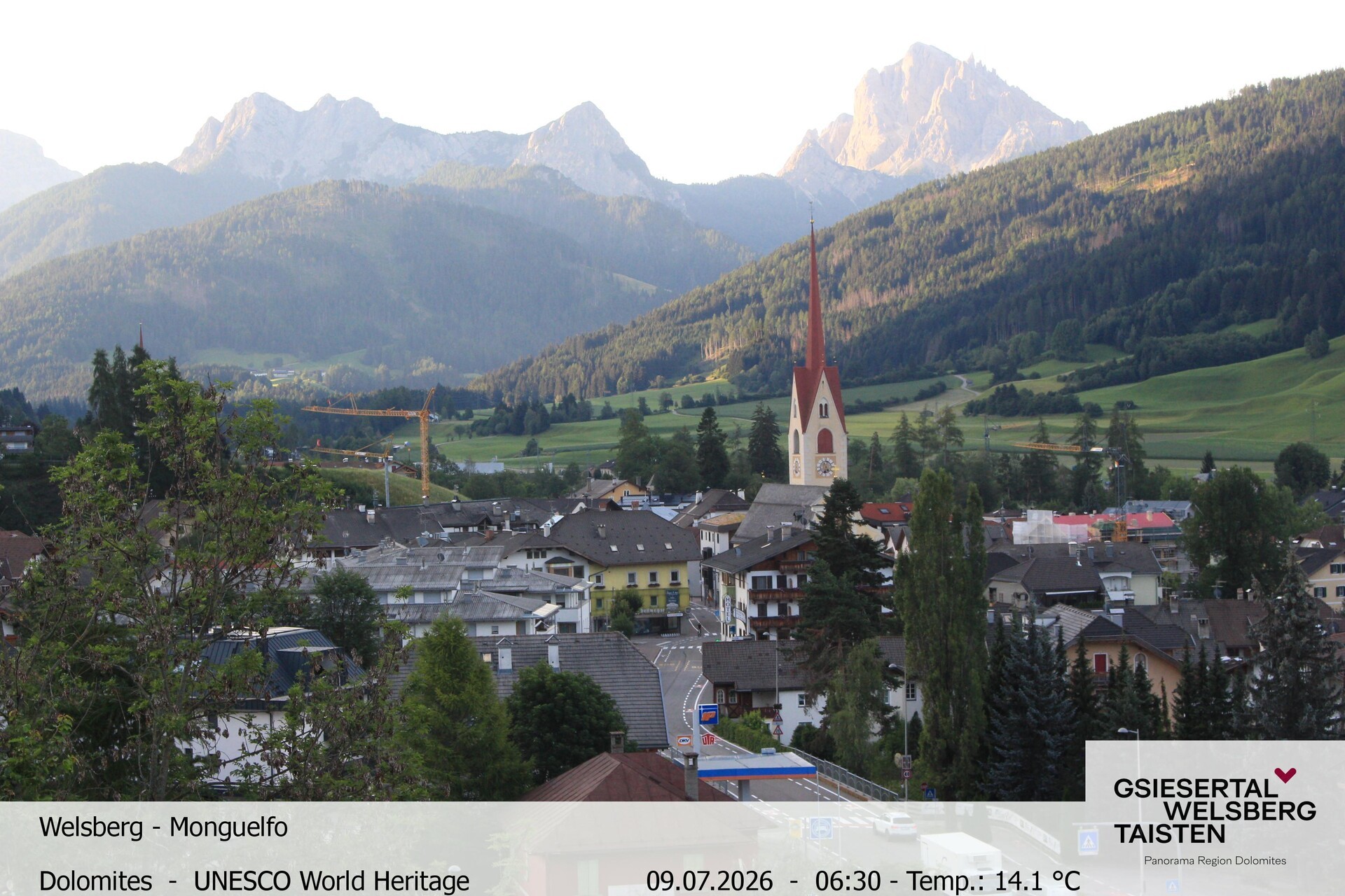 Archiv Foto Webcam Sicht auf Welsberg (Gsieser Tal, Südtirol)