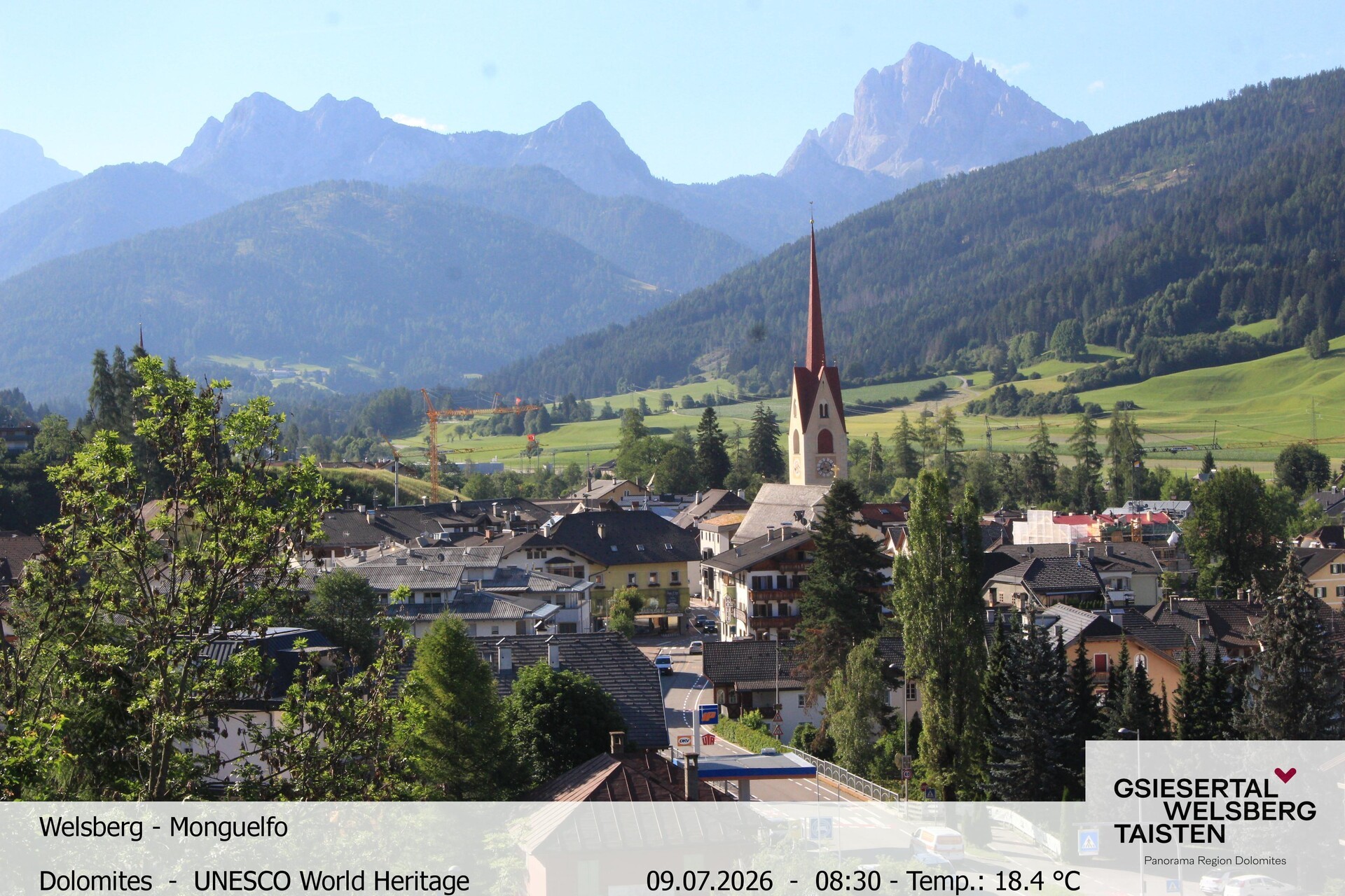 Archiv Foto Webcam Sicht auf Welsberg (Gsieser Tal, Südtirol)
