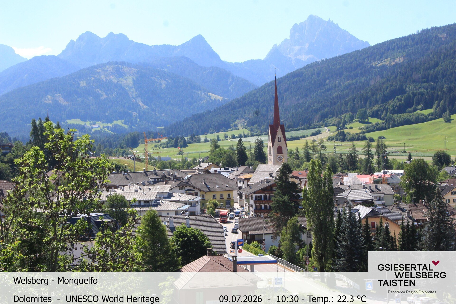 Archiv Foto Webcam Sicht auf Welsberg (Gsieser Tal, Südtirol)