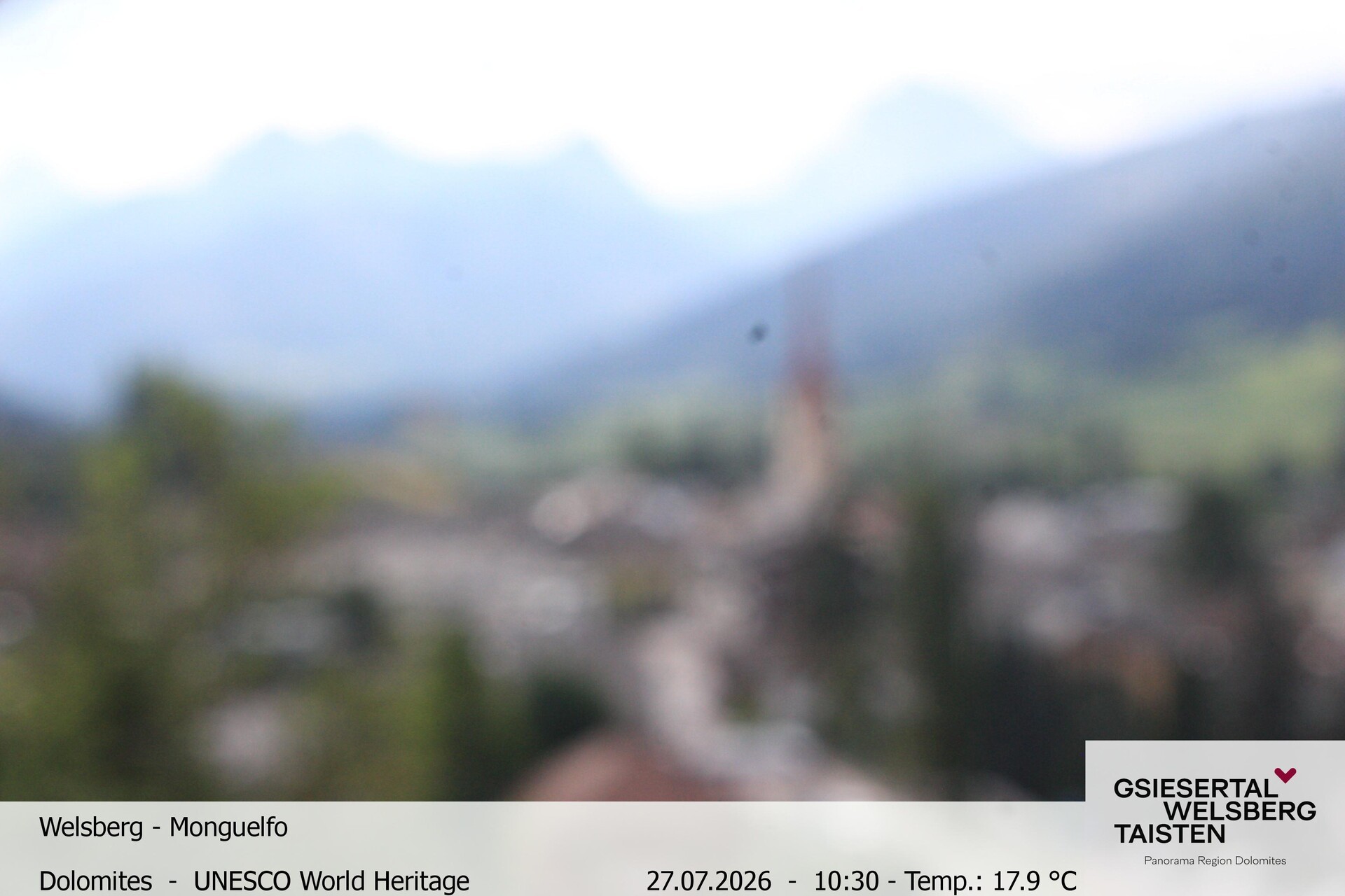 Archived image Webcam View towards Welsberg (Gsieser Valley, South Tyrol)