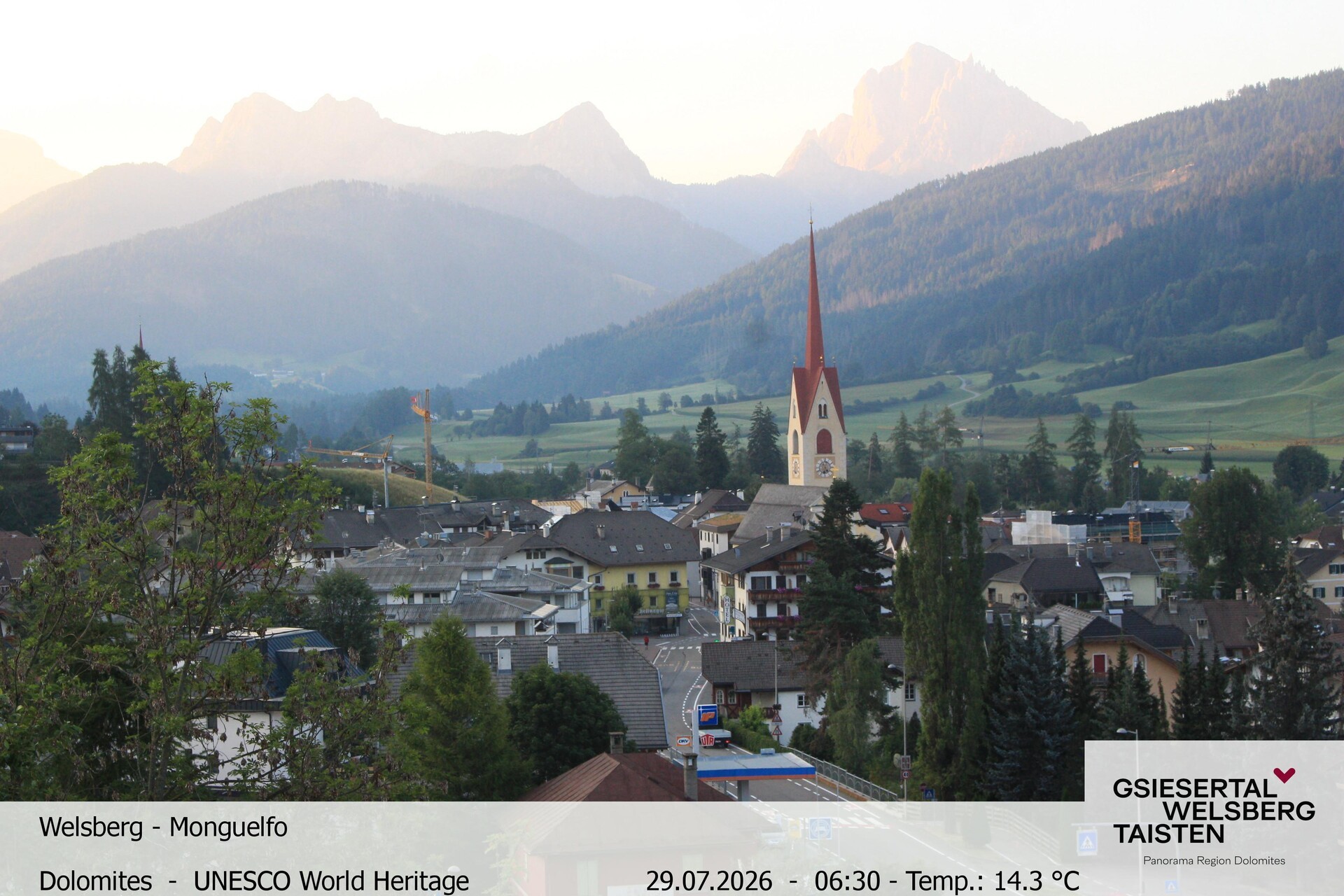 Archiv Foto Webcam Sicht auf Welsberg (Gsieser Tal, Südtirol)