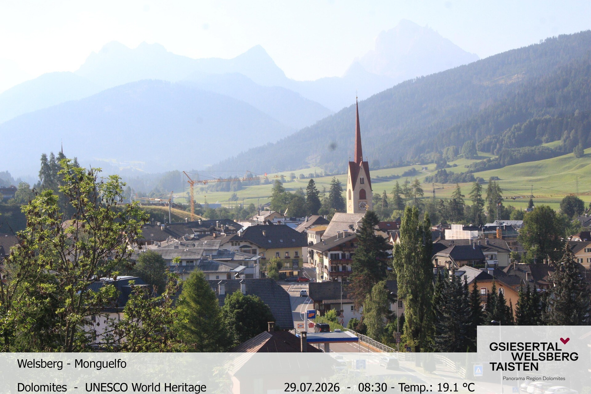 Archiv Foto Webcam Sicht auf Welsberg (Gsieser Tal, Südtirol)