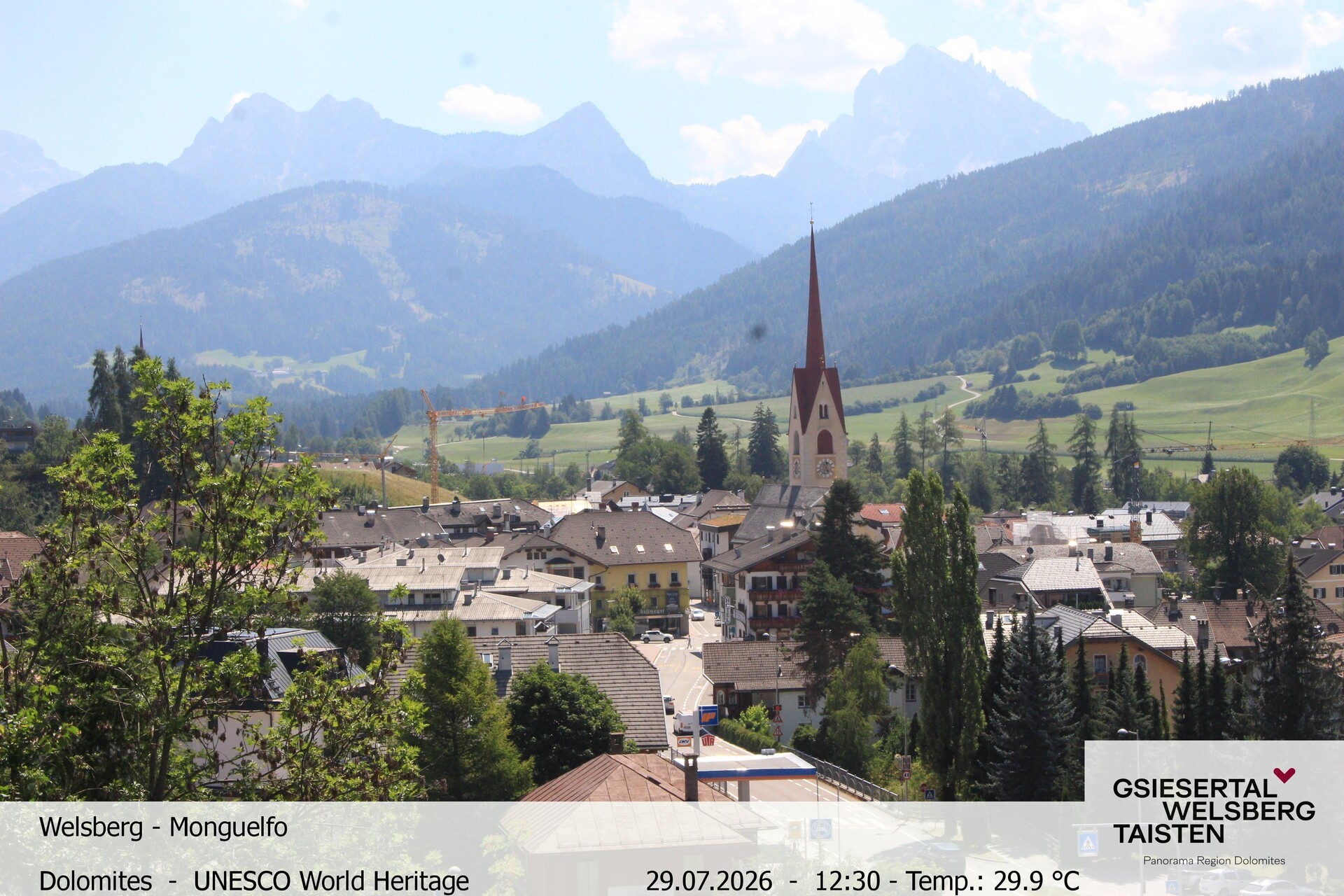 Archiv Foto Webcam Sicht auf Welsberg (Gsieser Tal, Südtirol)