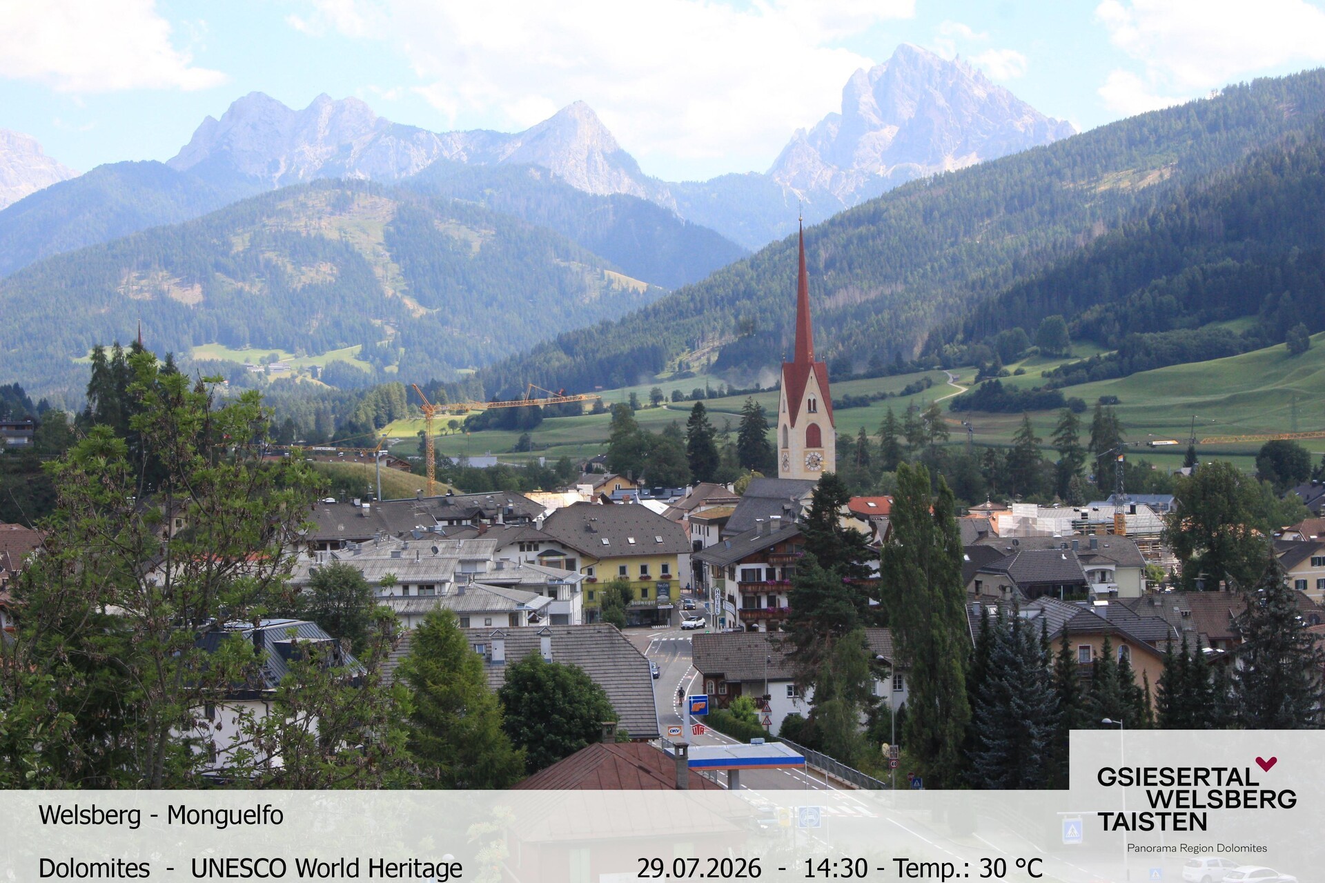 Archiv Foto Webcam Sicht auf Welsberg (Gsieser Tal, Südtirol)