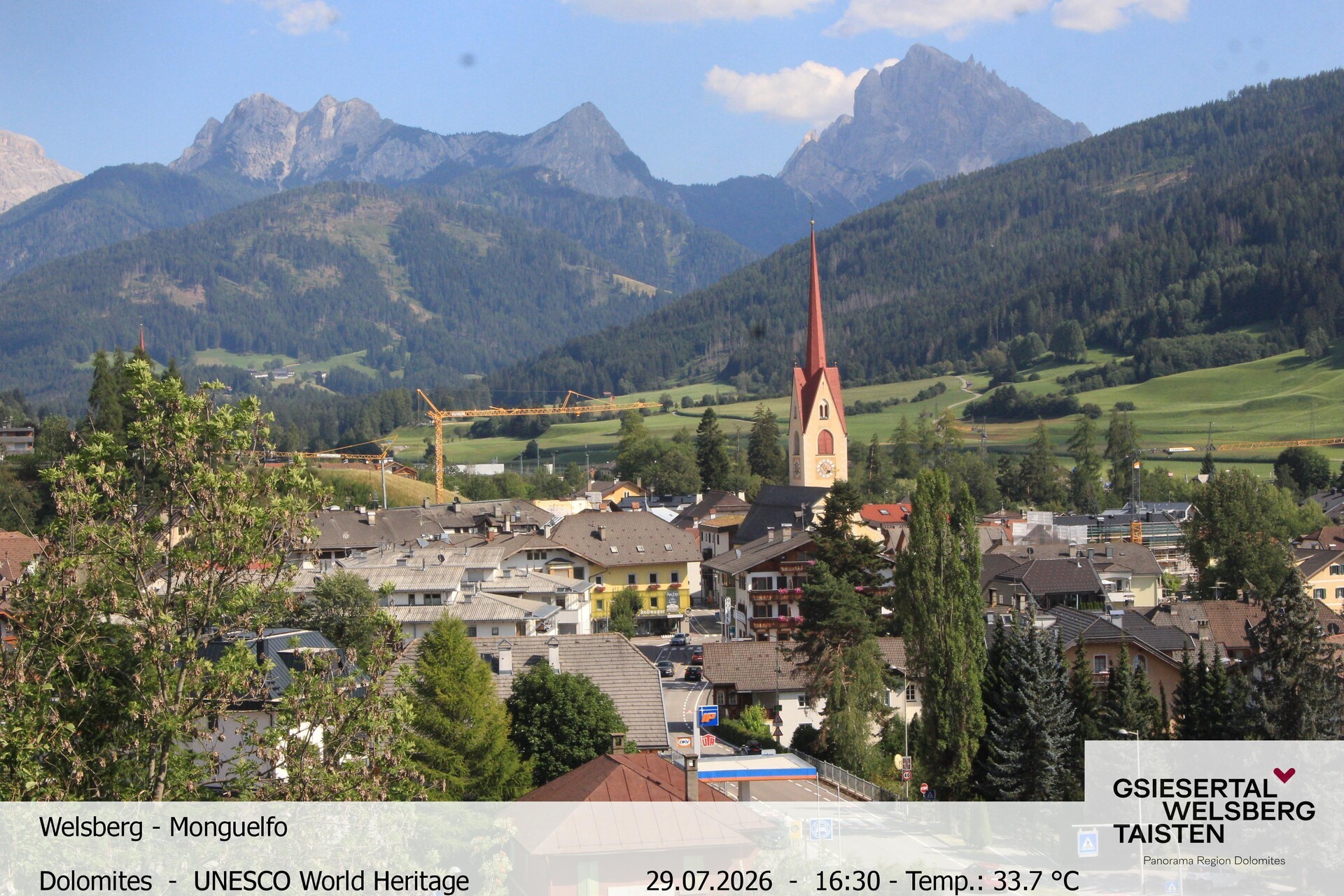 Archiv Foto Webcam Sicht auf Welsberg (Gsieser Tal, Südtirol)