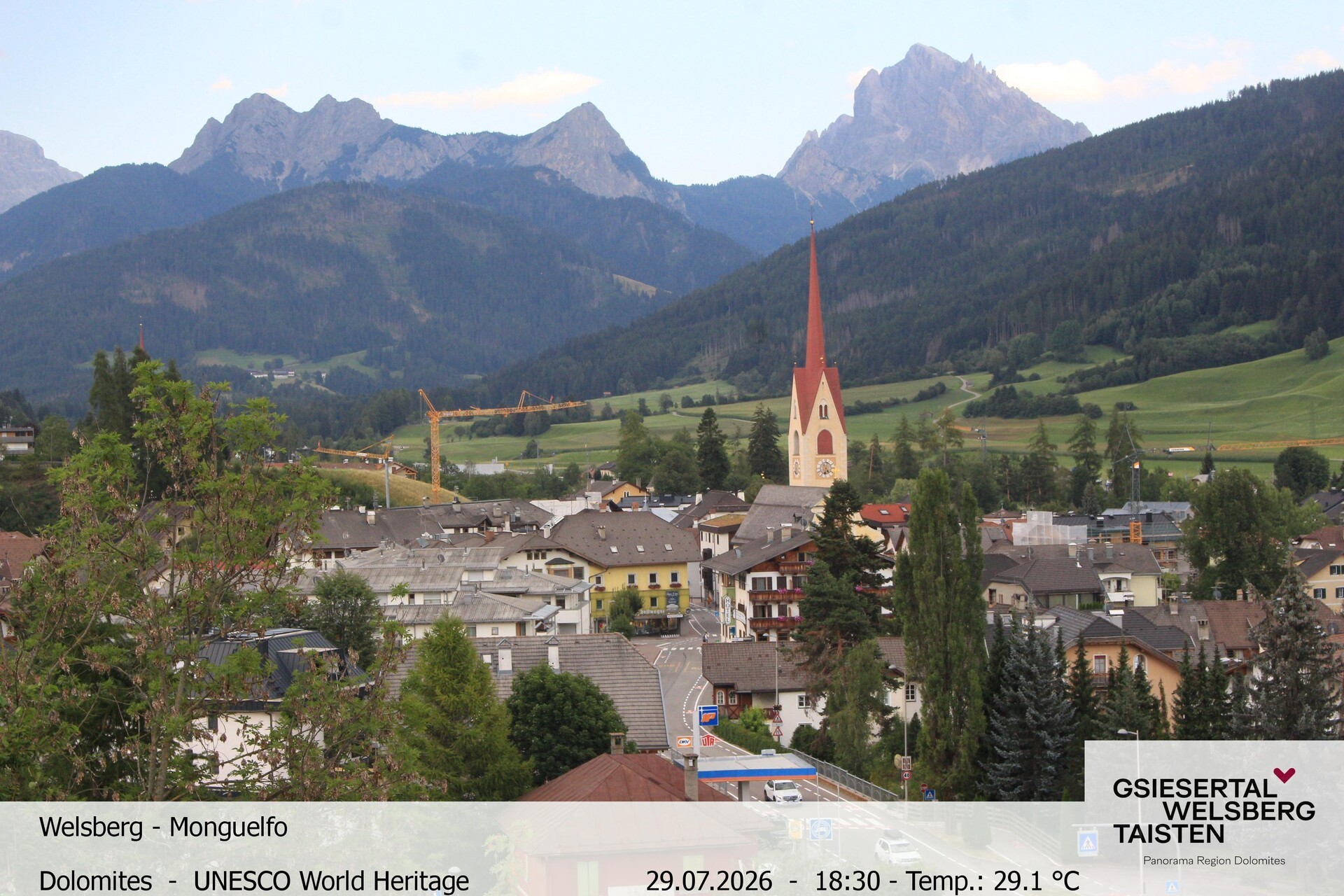 Archiv Foto Webcam Sicht auf Welsberg (Gsieser Tal, Südtirol)