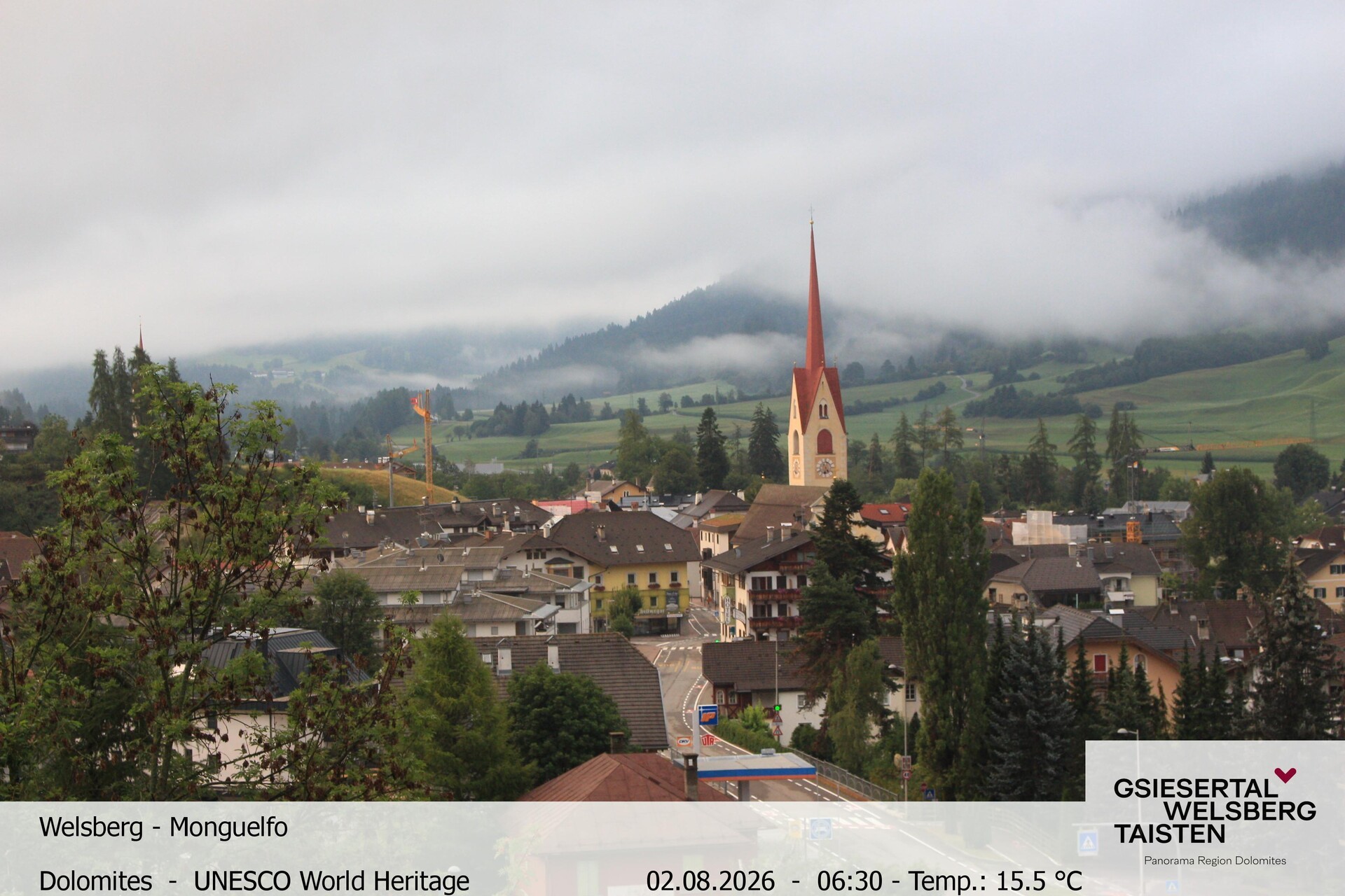Archiv Foto Webcam Sicht auf Welsberg (Gsieser Tal, Südtirol)