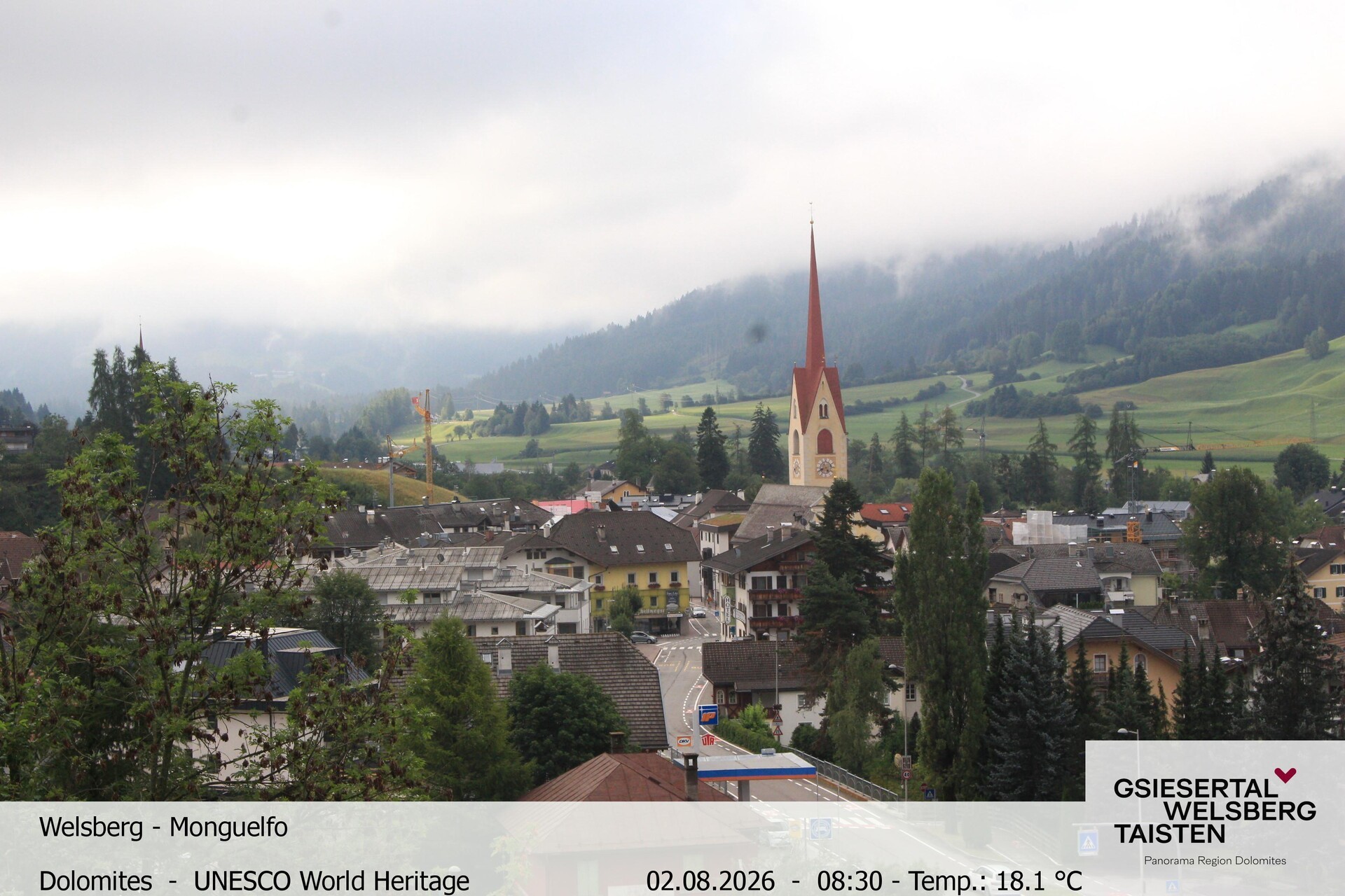 Archiv Foto Webcam Sicht auf Welsberg (Gsieser Tal, Südtirol)