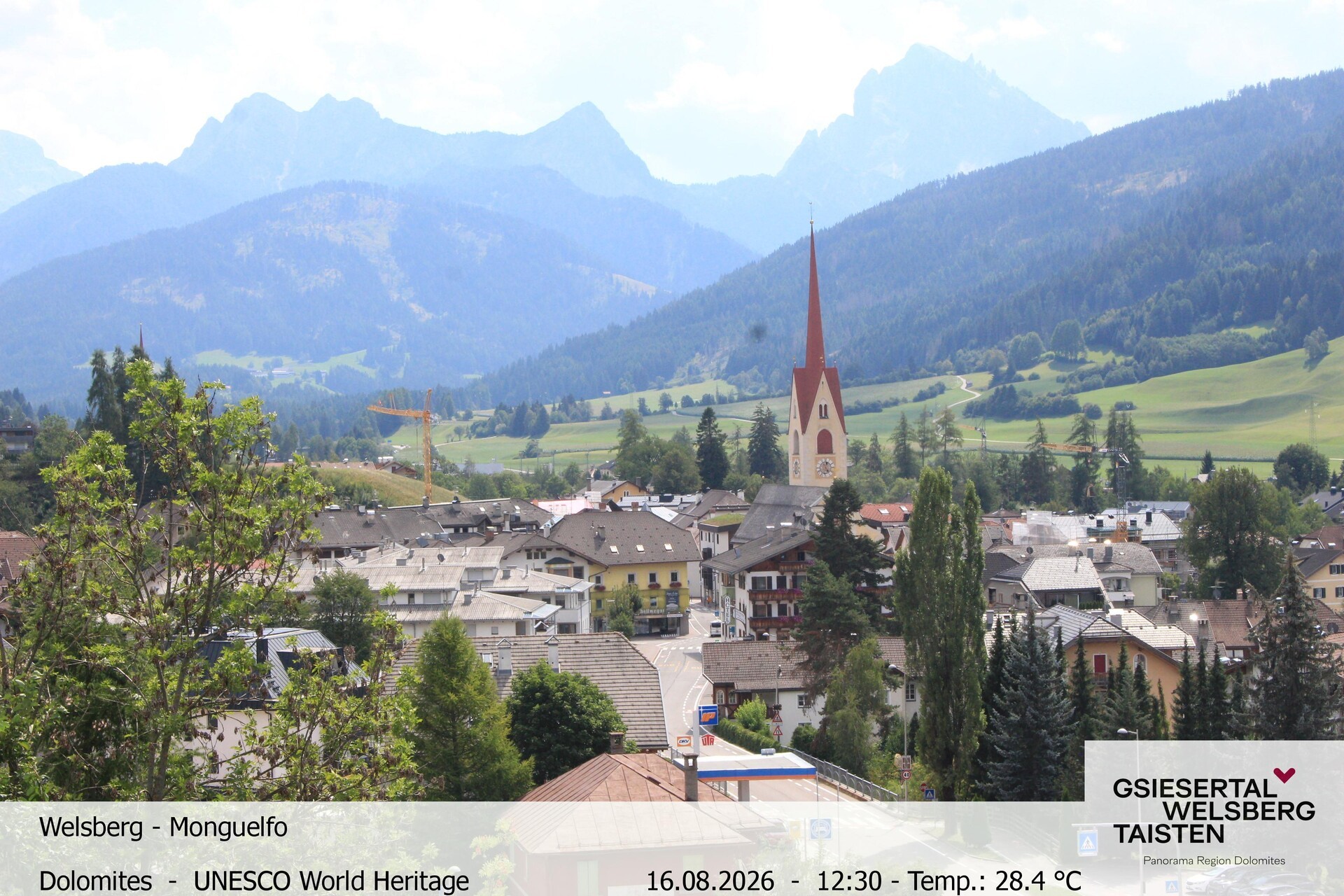 Archiv Foto Webcam Sicht auf Welsberg (Gsieser Tal, Südtirol)