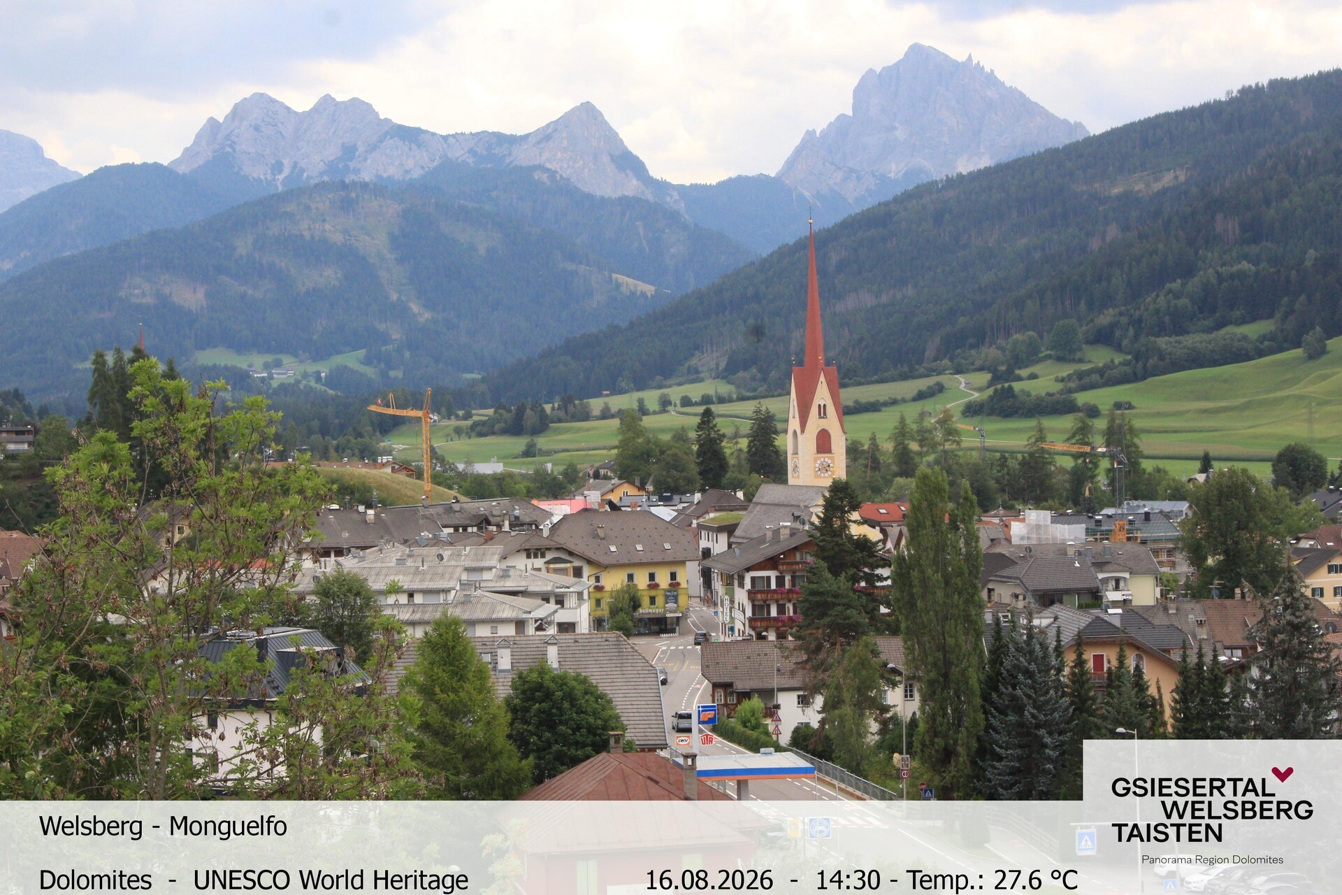 Archiv Foto Webcam Sicht auf Welsberg (Gsieser Tal, Südtirol)