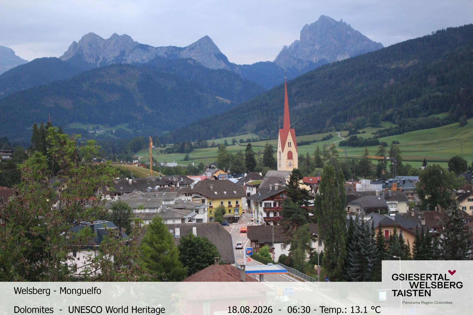 Archiv Foto Webcam Sicht auf Welsberg (Gsieser Tal, Südtirol)