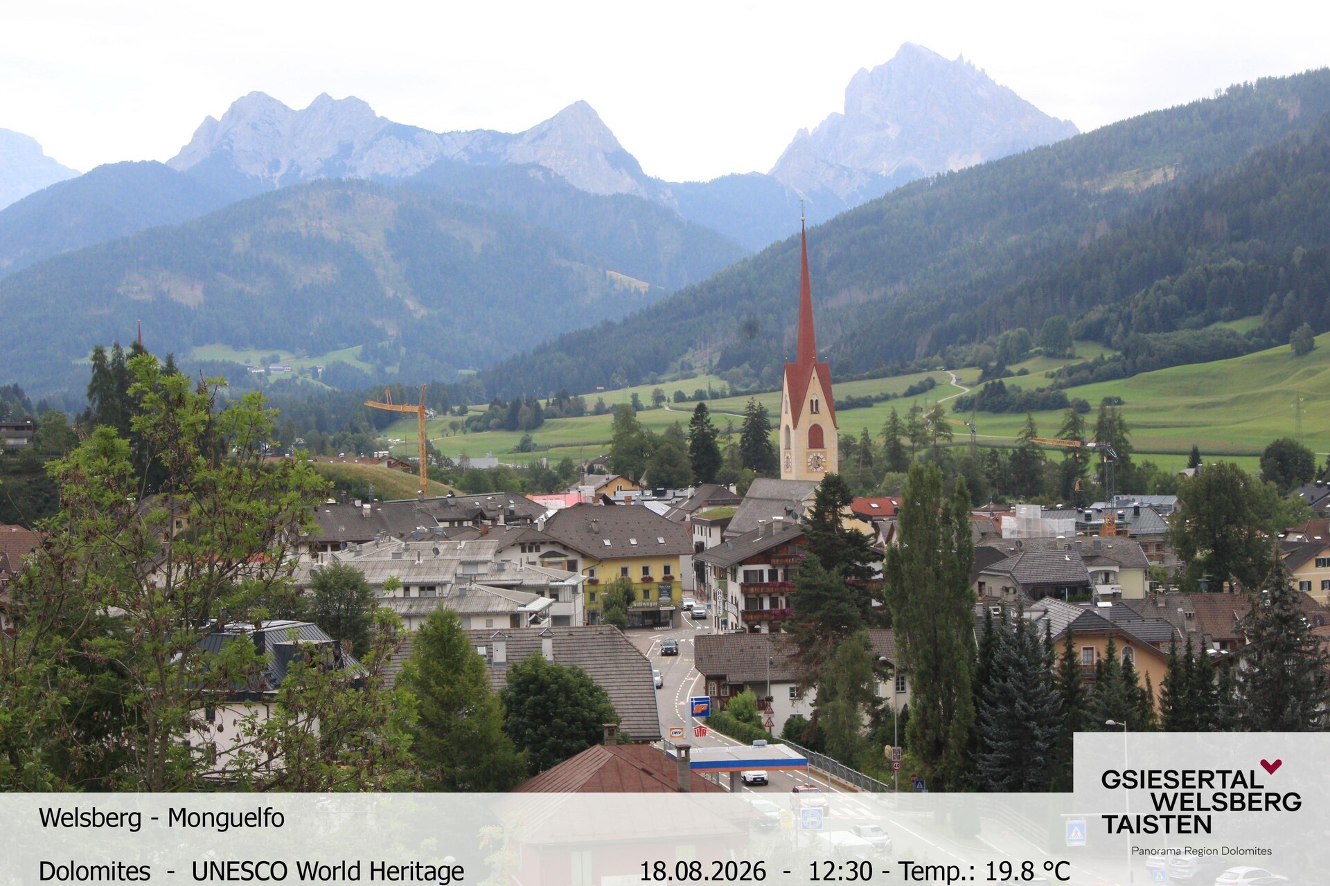 Archiv Foto Webcam Sicht auf Welsberg (Gsieser Tal, Südtirol)