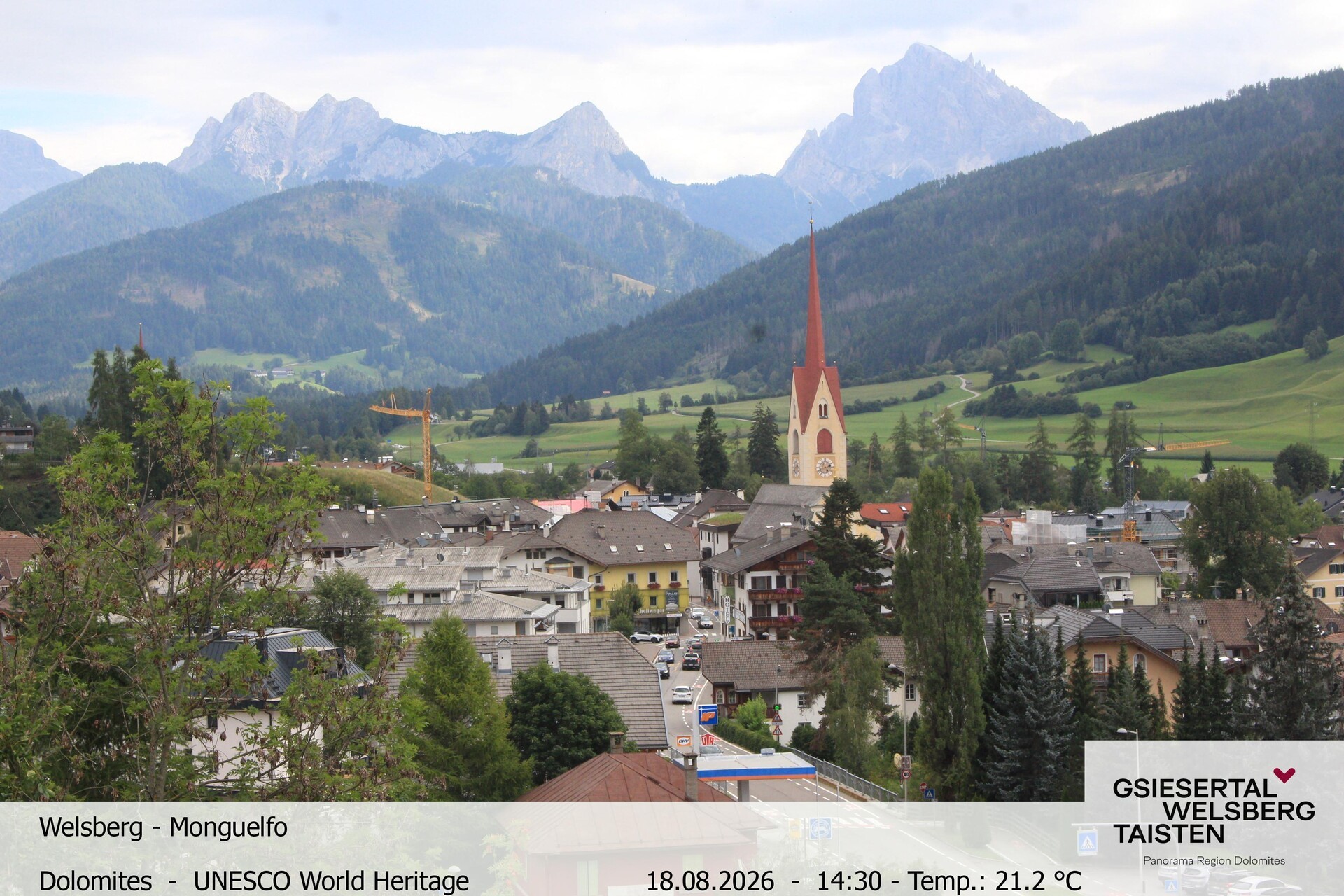 Archiv Foto Webcam Sicht auf Welsberg (Gsieser Tal, Südtirol)
