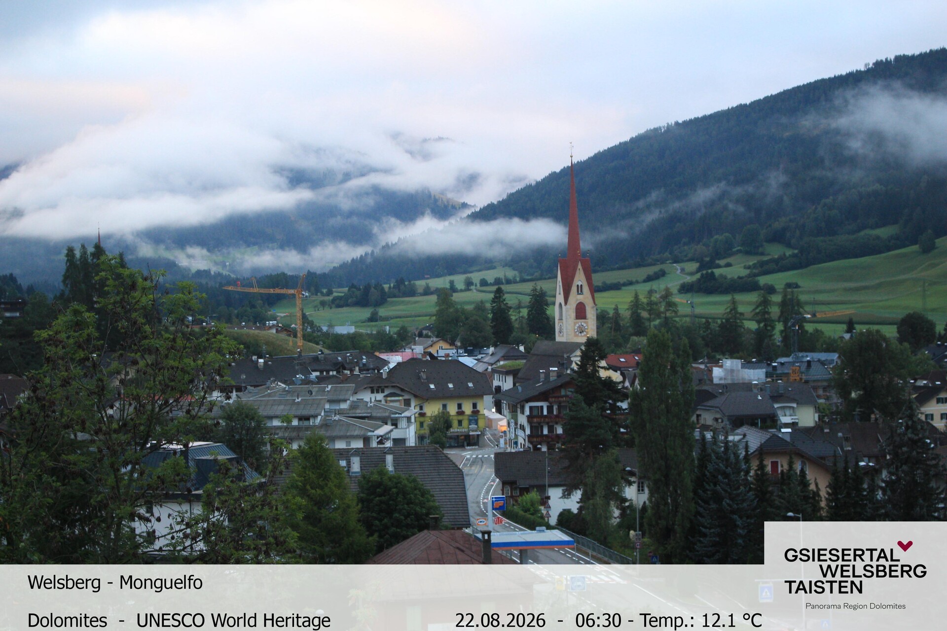 Archiv Foto Webcam Sicht auf Welsberg (Gsieser Tal, Südtirol)