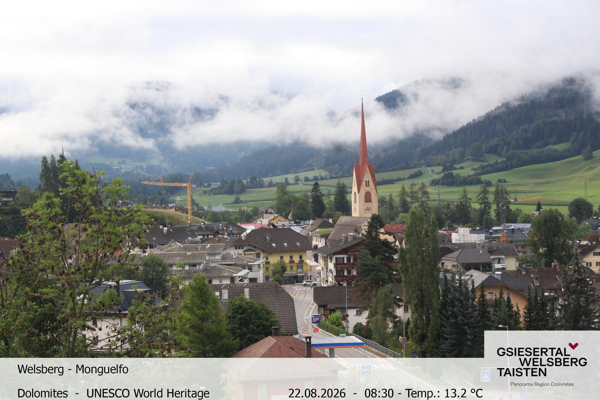 Archiv Foto Webcam Sicht auf Welsberg (Gsieser Tal, Südtirol)