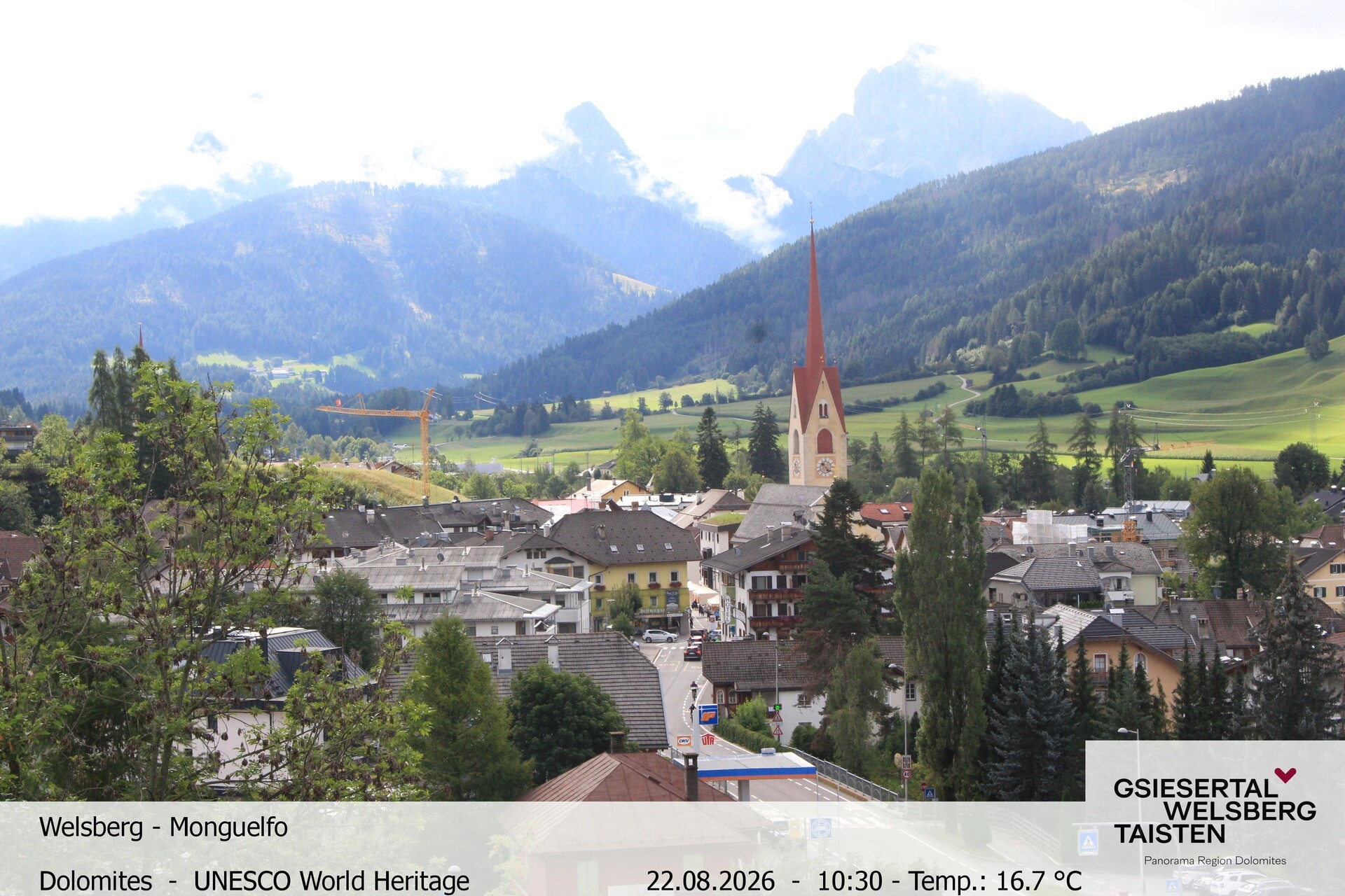 Archiv Foto Webcam Sicht auf Welsberg (Gsieser Tal, Südtirol)