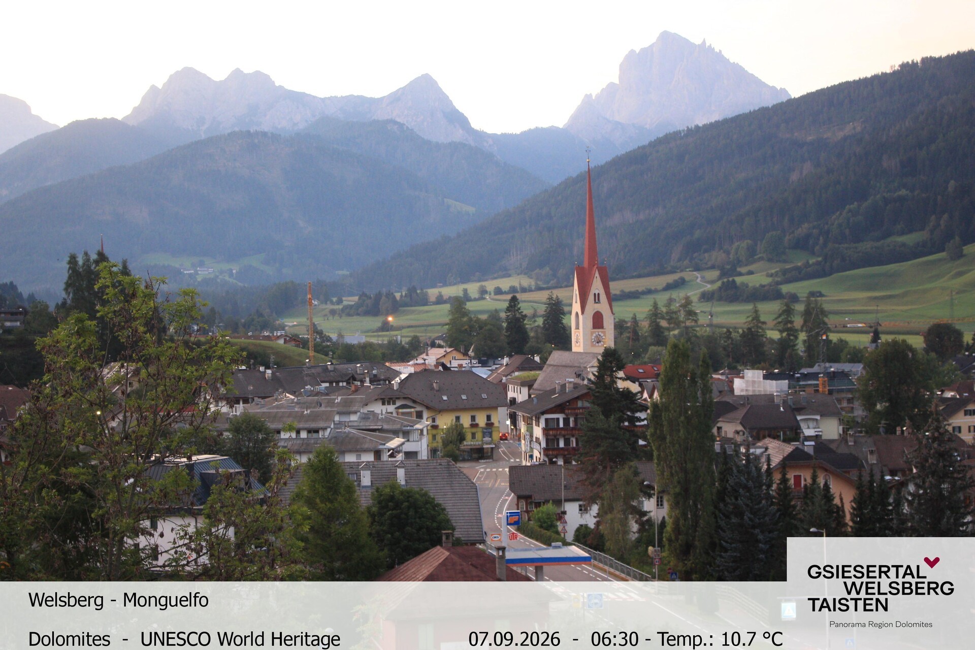 Archiv Foto Webcam Sicht auf Welsberg (Gsieser Tal, Südtirol)