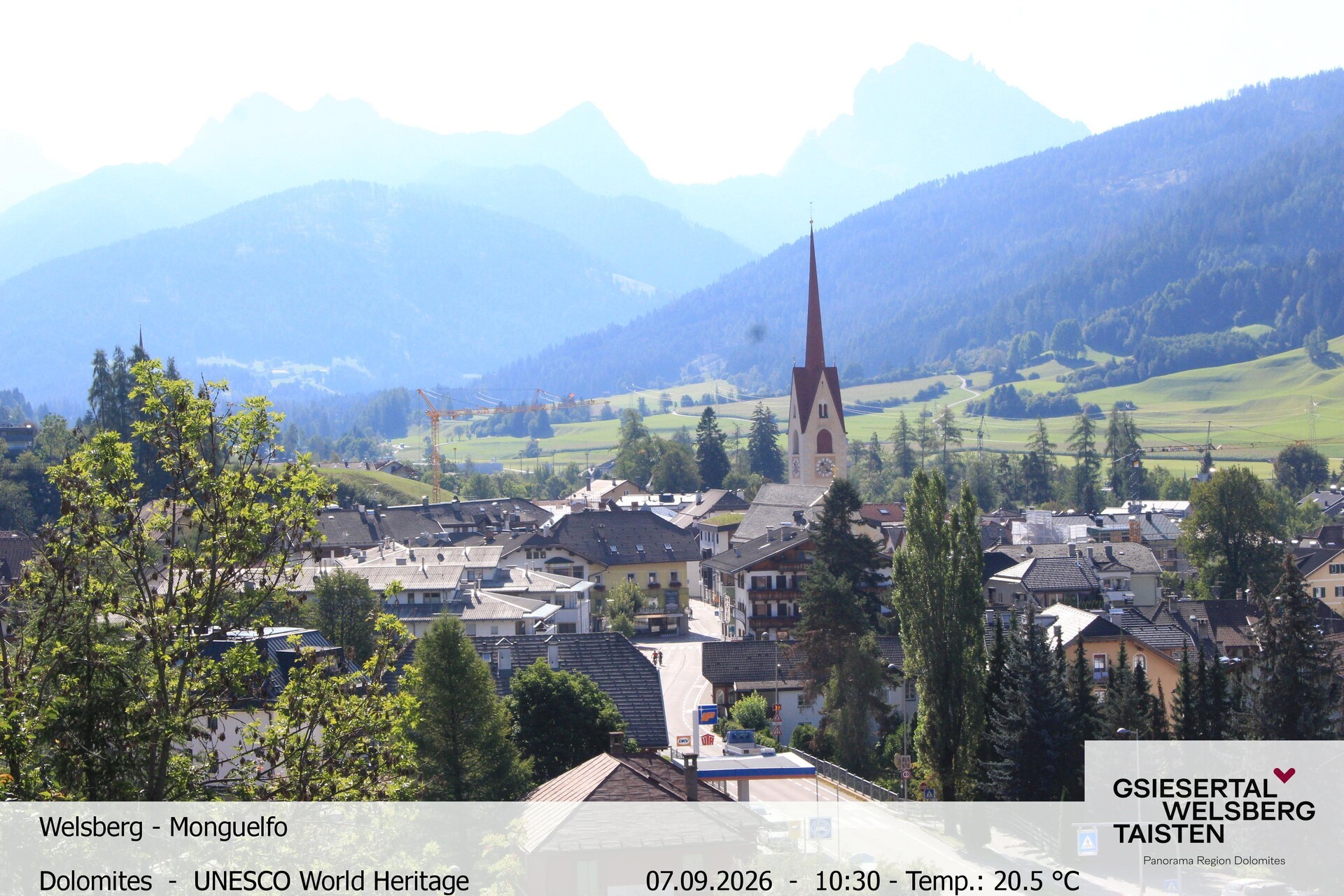 Archiv Foto Webcam Sicht auf Welsberg (Gsieser Tal, Südtirol)