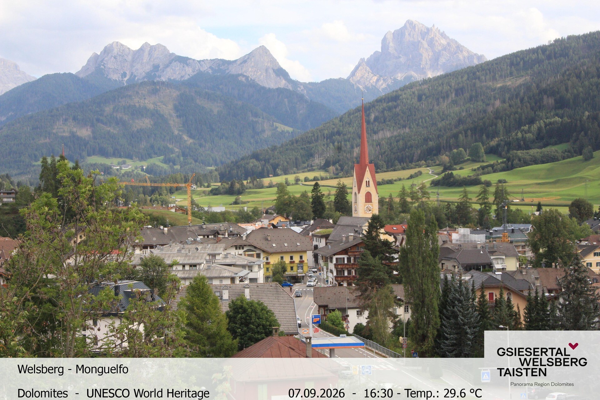 Archiv Foto Webcam Sicht auf Welsberg (Gsieser Tal, Südtirol)