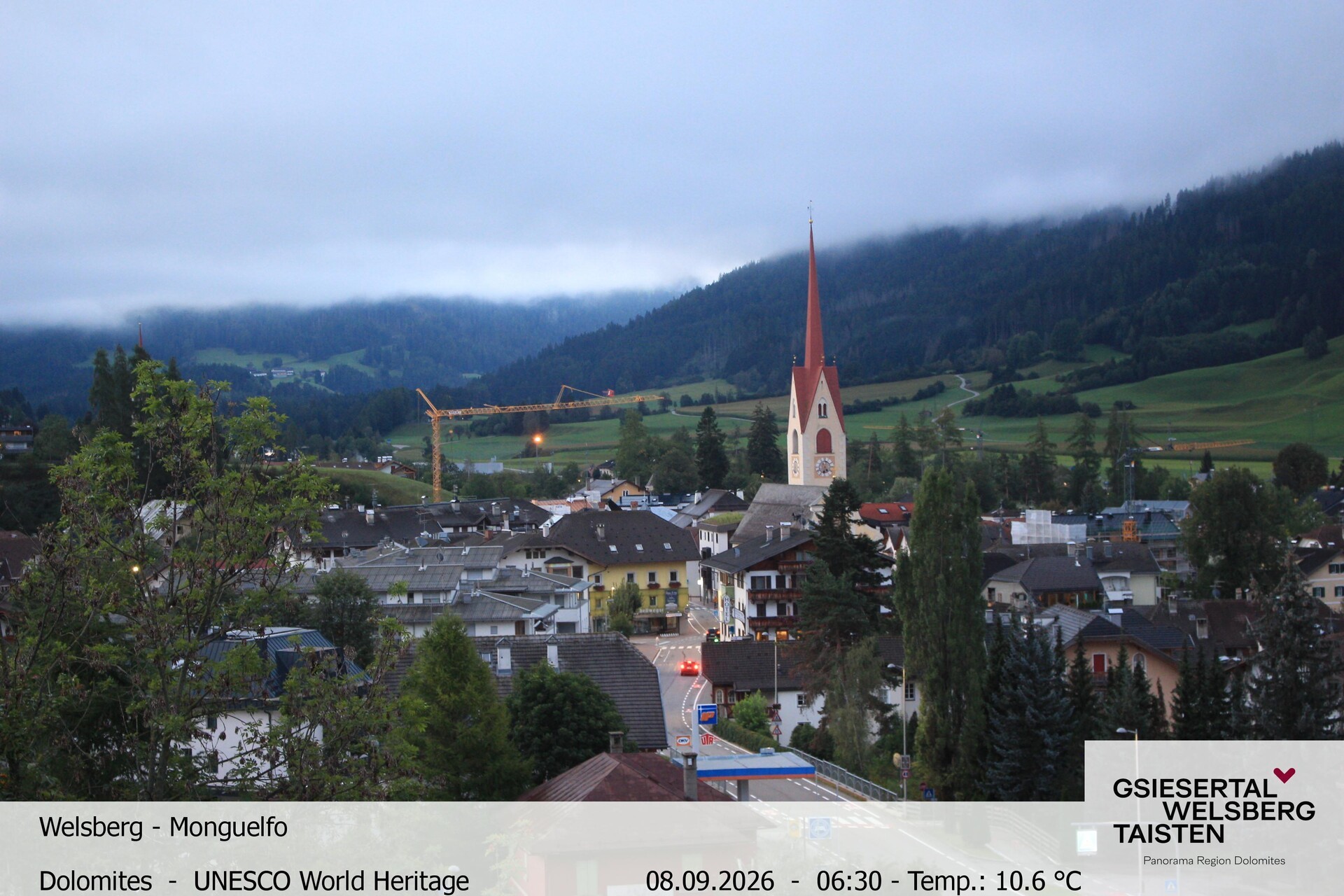 Archiv Foto Webcam Sicht auf Welsberg (Gsieser Tal, Südtirol)