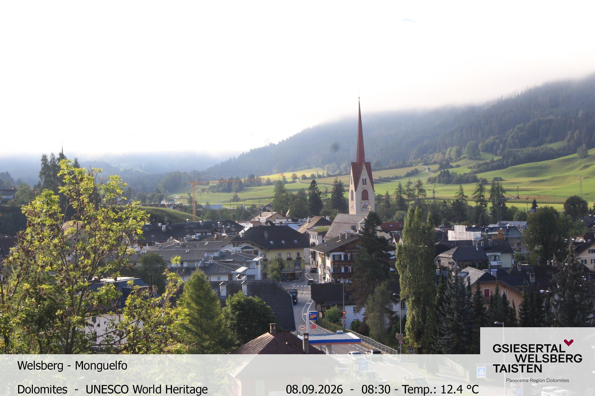 Archiv Foto Webcam Sicht auf Welsberg (Gsieser Tal, Südtirol)